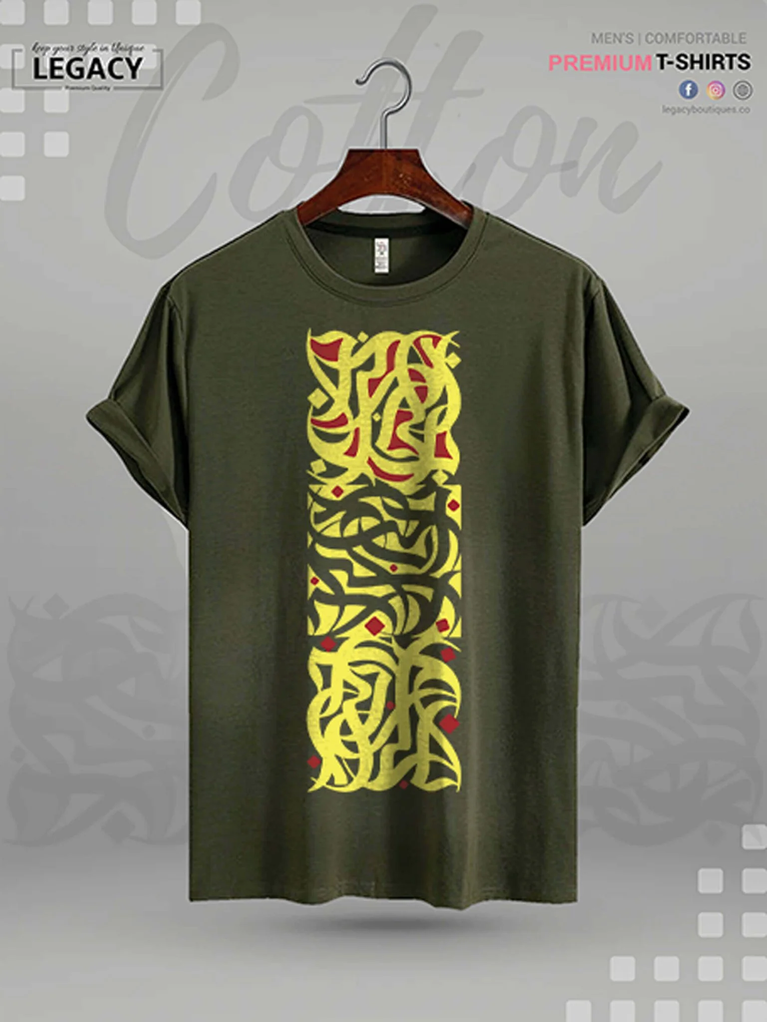 Men's High Quality Islamic T-shirt Lahzat Arabic Calligraphy Print - Image 5