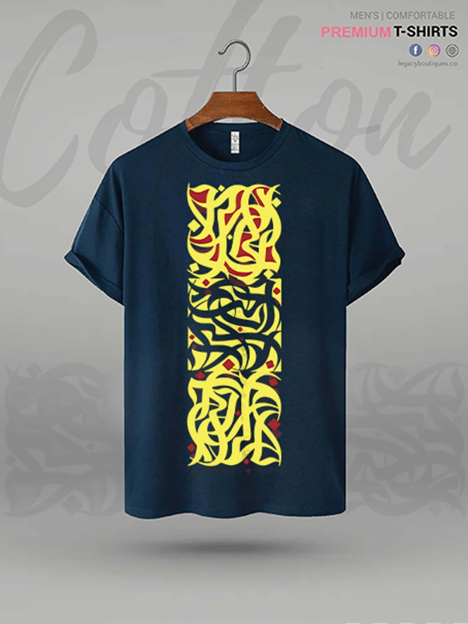 Men's High Quality Islamic T-shirt Lahzat Arabic Calligraphy Print - Image 6