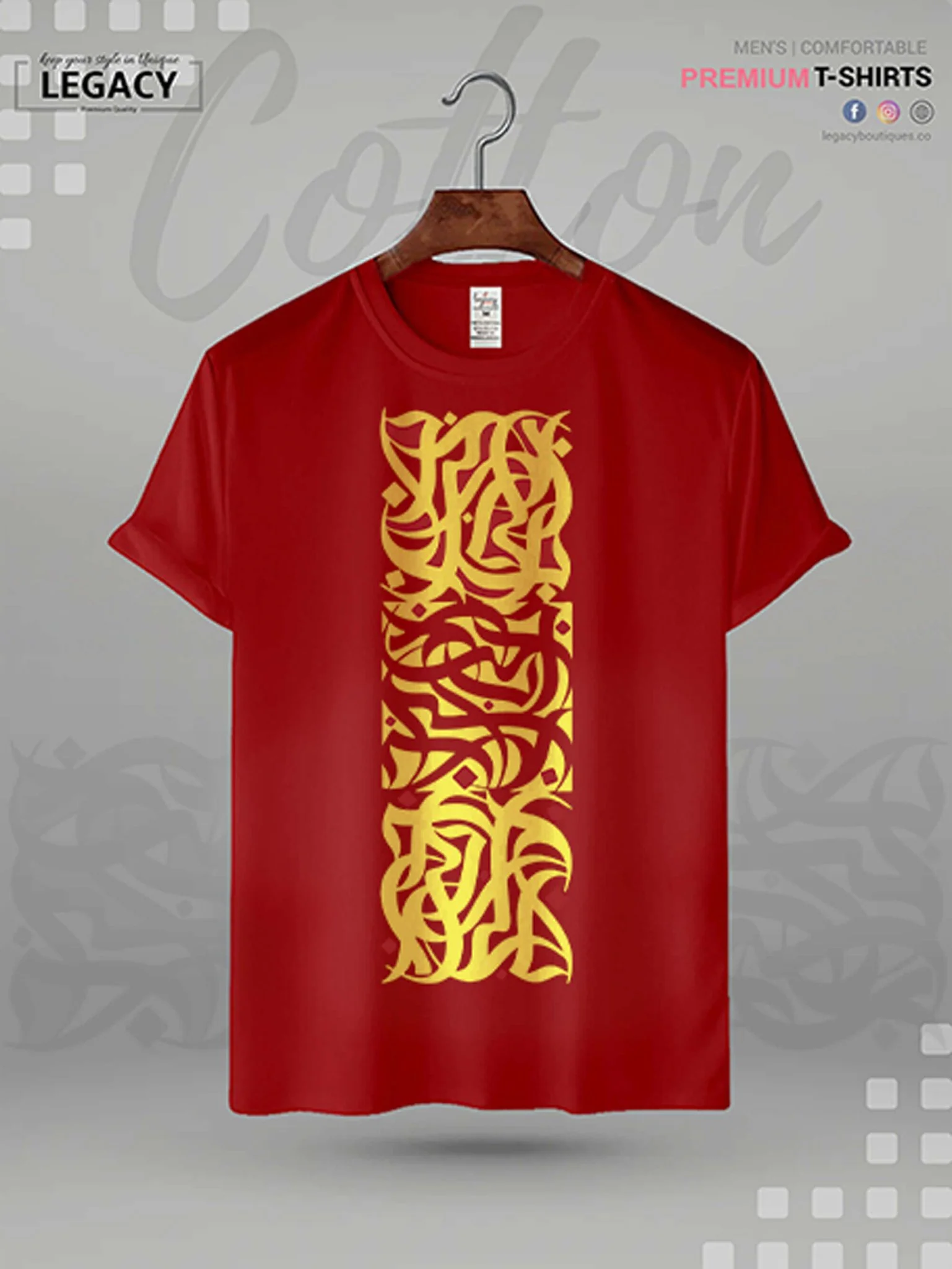 Men's High Quality Islamic T-shirt Lahzat Arabic Calligraphy Print - Image 7