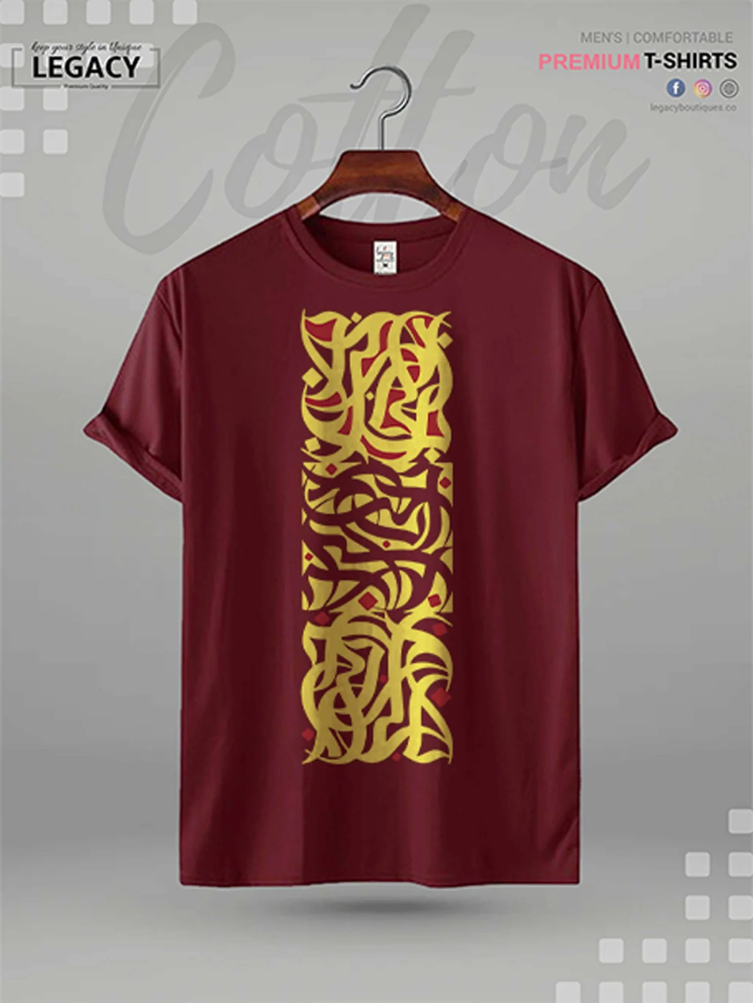 Men's High Quality Islamic T-shirt Lahzat Arabic Calligraphy Print - Image 8