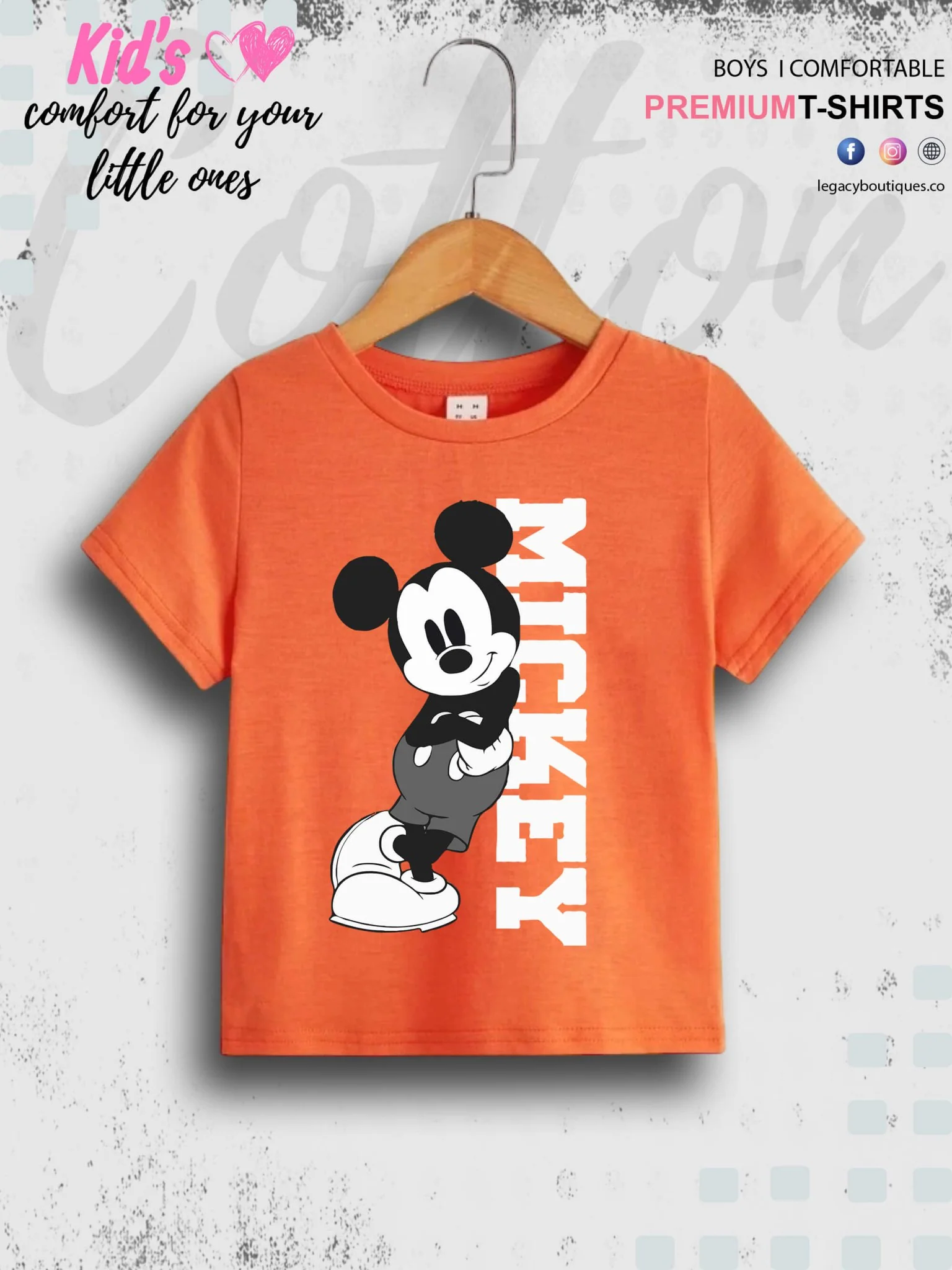 Mickey 1 To 11 Year Kids Boys Summer Time T-Shirt In Lowest Price Only In BD