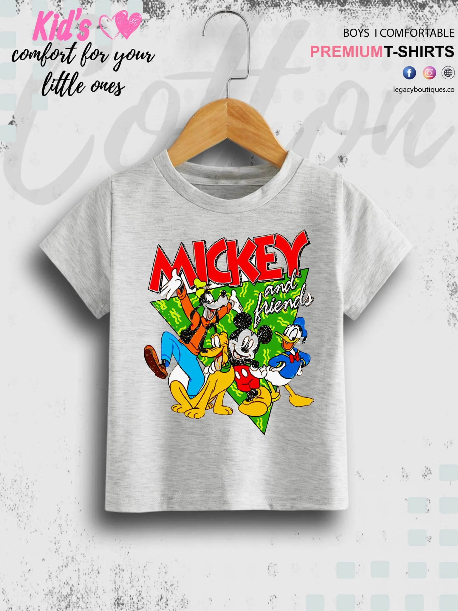 Mickey And Friends Cartoon Printed Boys Summer Time Casual T-Shirt In Cheapest Price Only In Dhaka