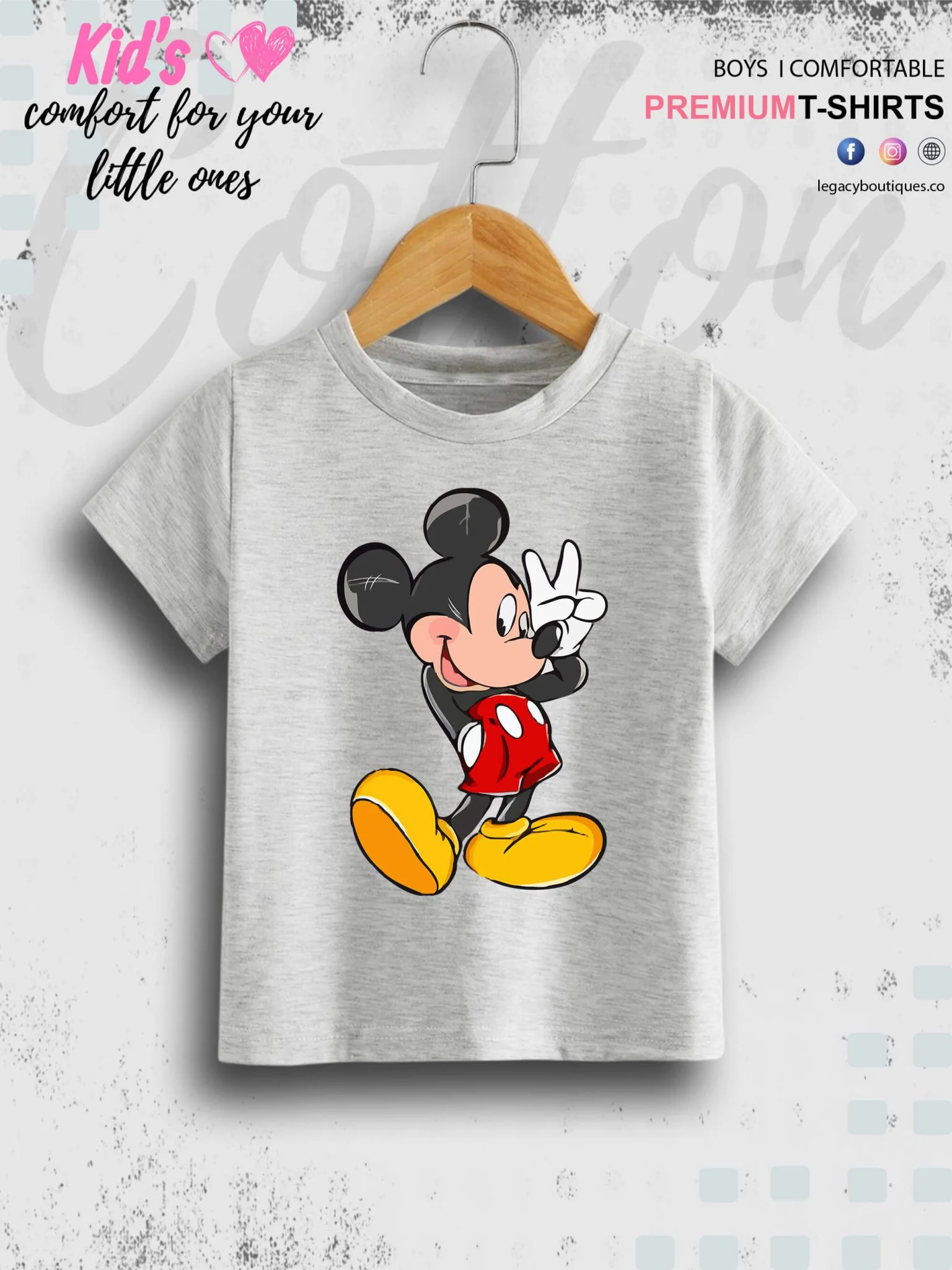 Mickey Cartoon Print 1 To 11 Year Kids Boys T-Shirt In Lowest Price Only In BD - Image 2