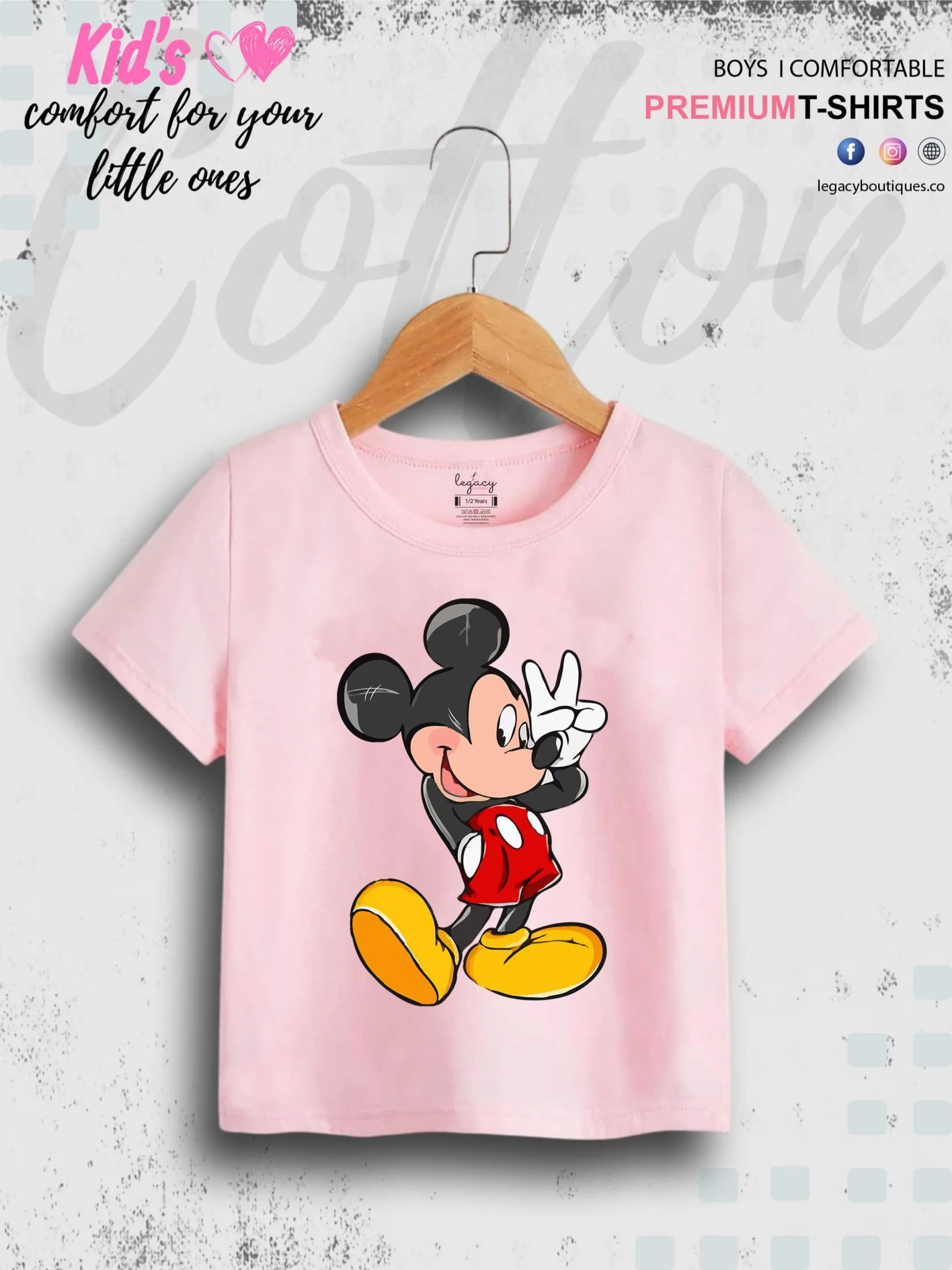 Mickey Cartoon Print 1 To 11 Year Kids Boys T-Shirt In Lowest Price Only In BD - Image 3