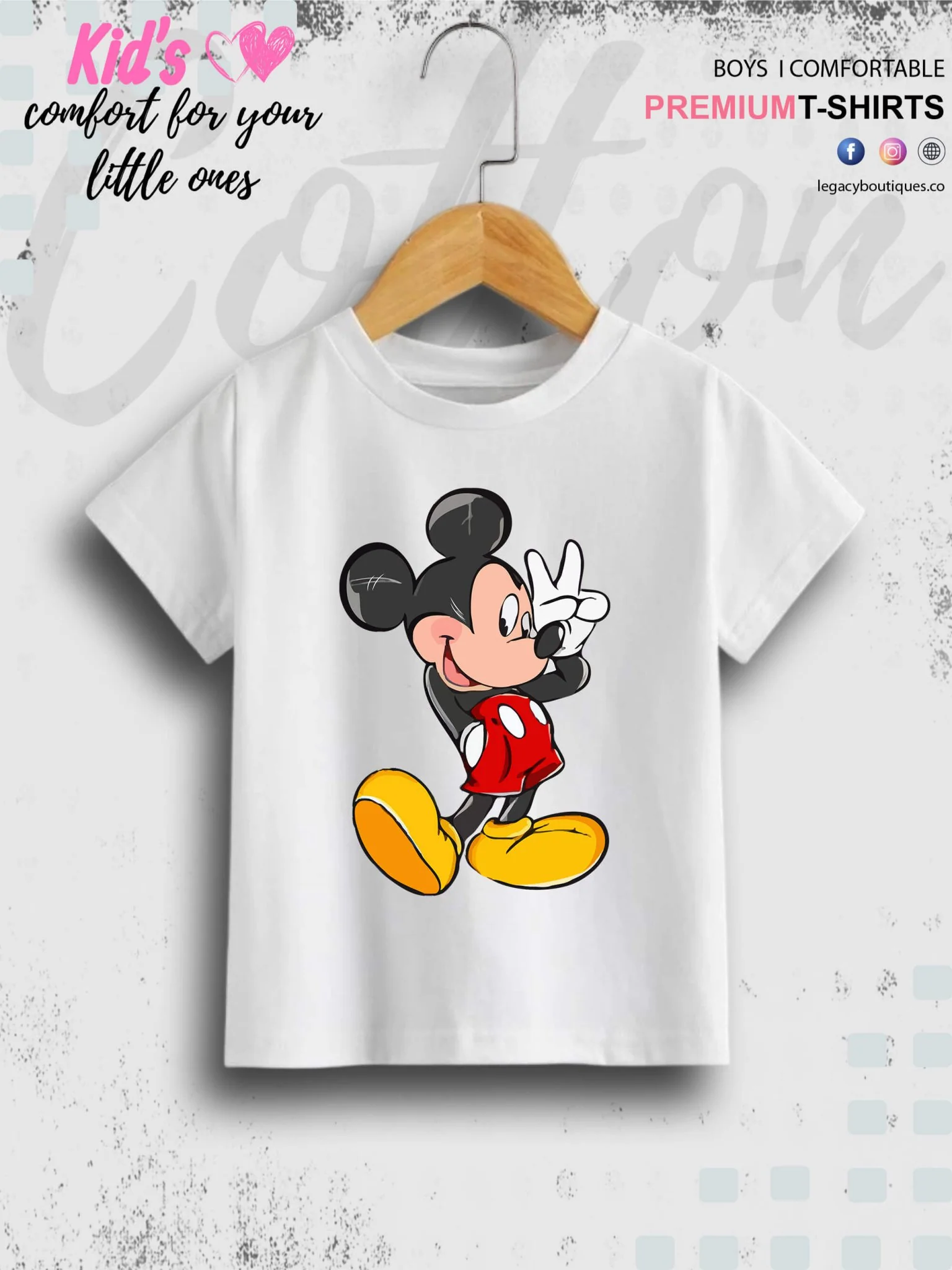 Mickey Cartoon Print 1 To 11 Year Kids Boys T-Shirt In Lowest Price Only In BD - Image 4