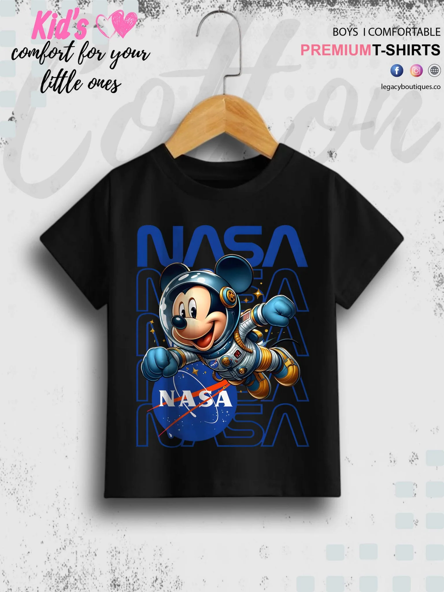 Mickey In Nasa Printed Cotton Baby Boys High Quality T-Shirt In Lowest Price Only In BD - Image 3
