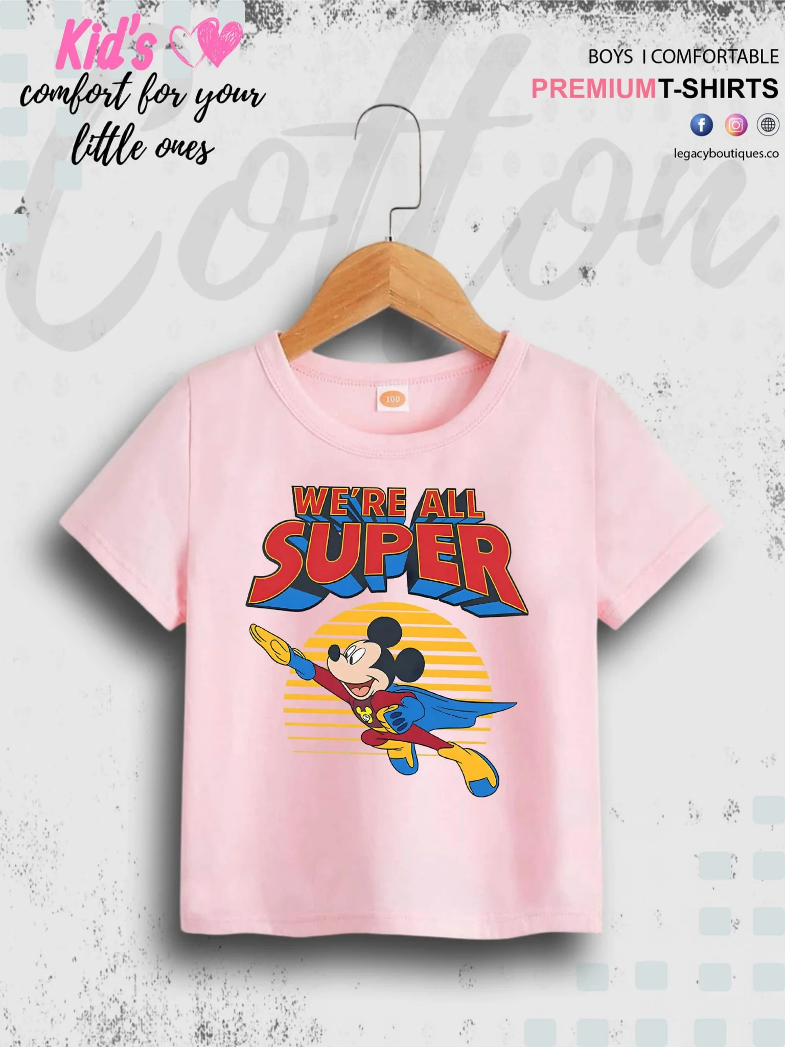 Mickey Mouse Print 1 To 11 Year Kids Boys T-Shirt In Lowest Price Only In BD - Image 2