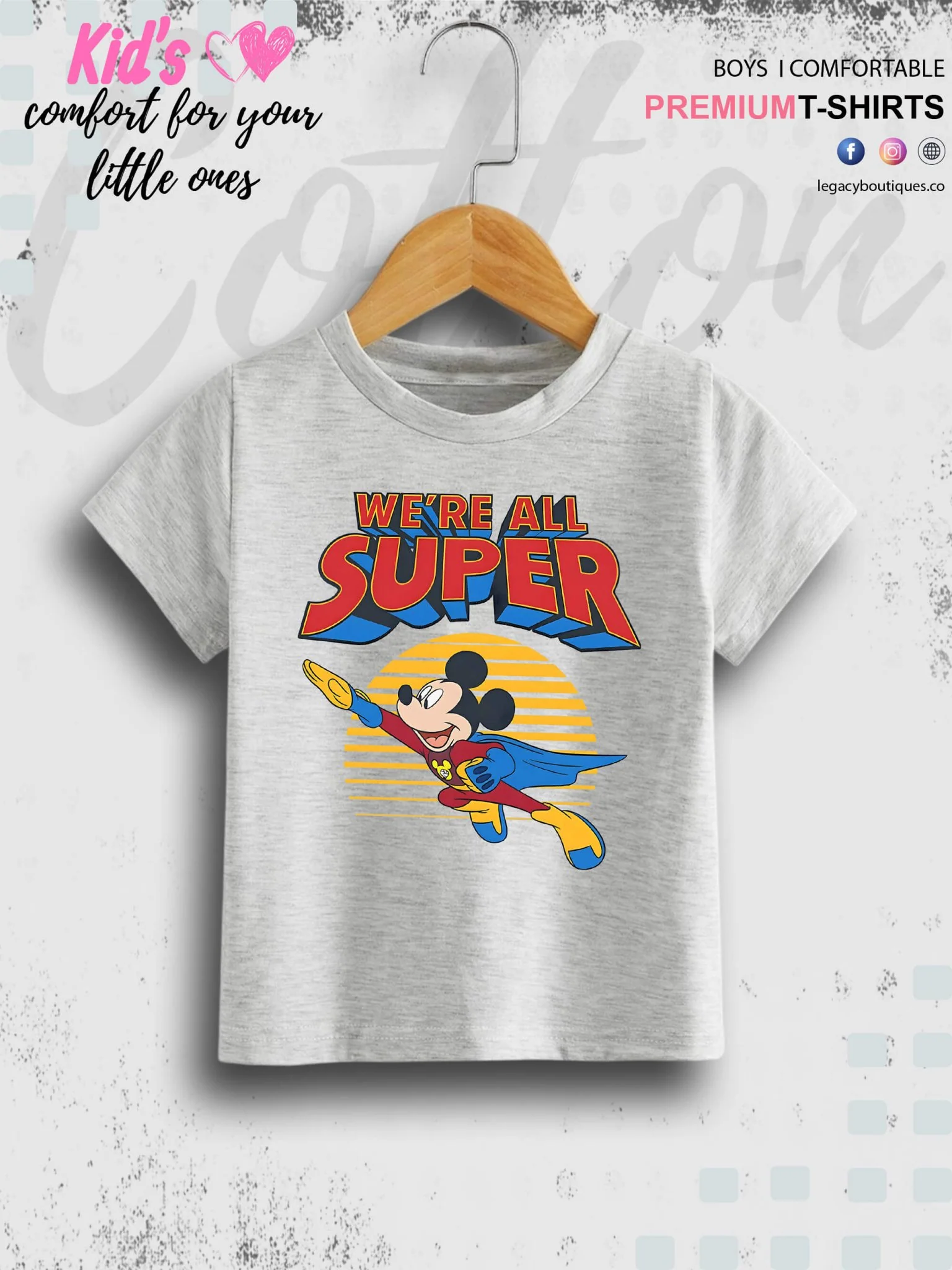 Mickey Mouse Print 1 To 11 Year Kids Boys T-Shirt In Lowest Price Only In BD - Image 3