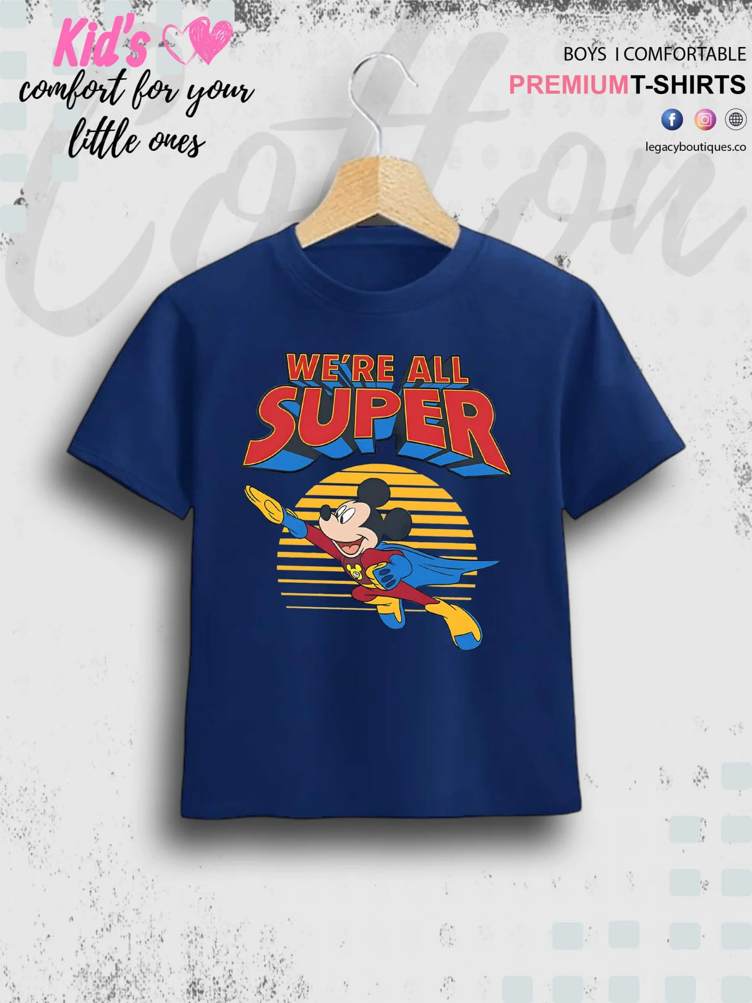 Mickey Mouse Print 1 To 11 Year Kids Boys T-Shirt In Lowest Price Only In BD - Image 4