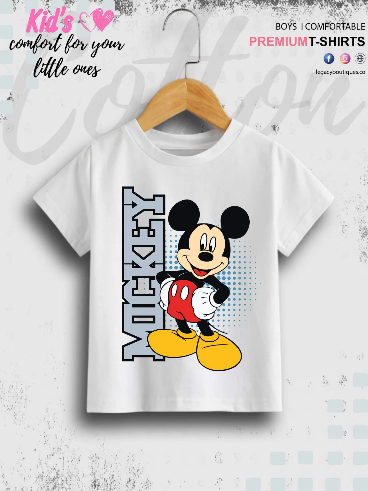 Mickey Printed 1 To 11 Year Kids Boys Summer Time T-Shirt In Lowest Price Only In Dhaka - Image 2