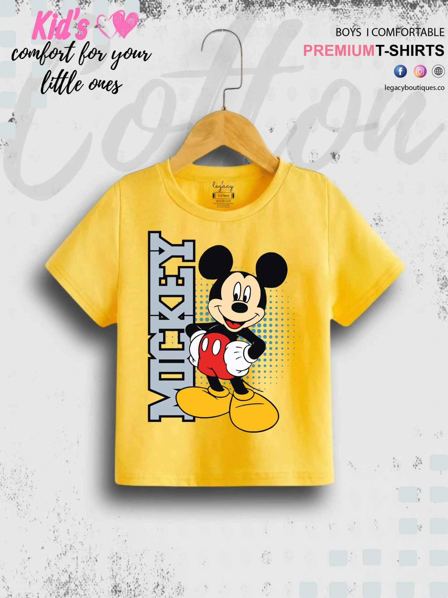Mickey Printed 1 To 11 Year Kids Boys Summer Time T-Shirt In Lowest Price Only In Dhaka - Image 4