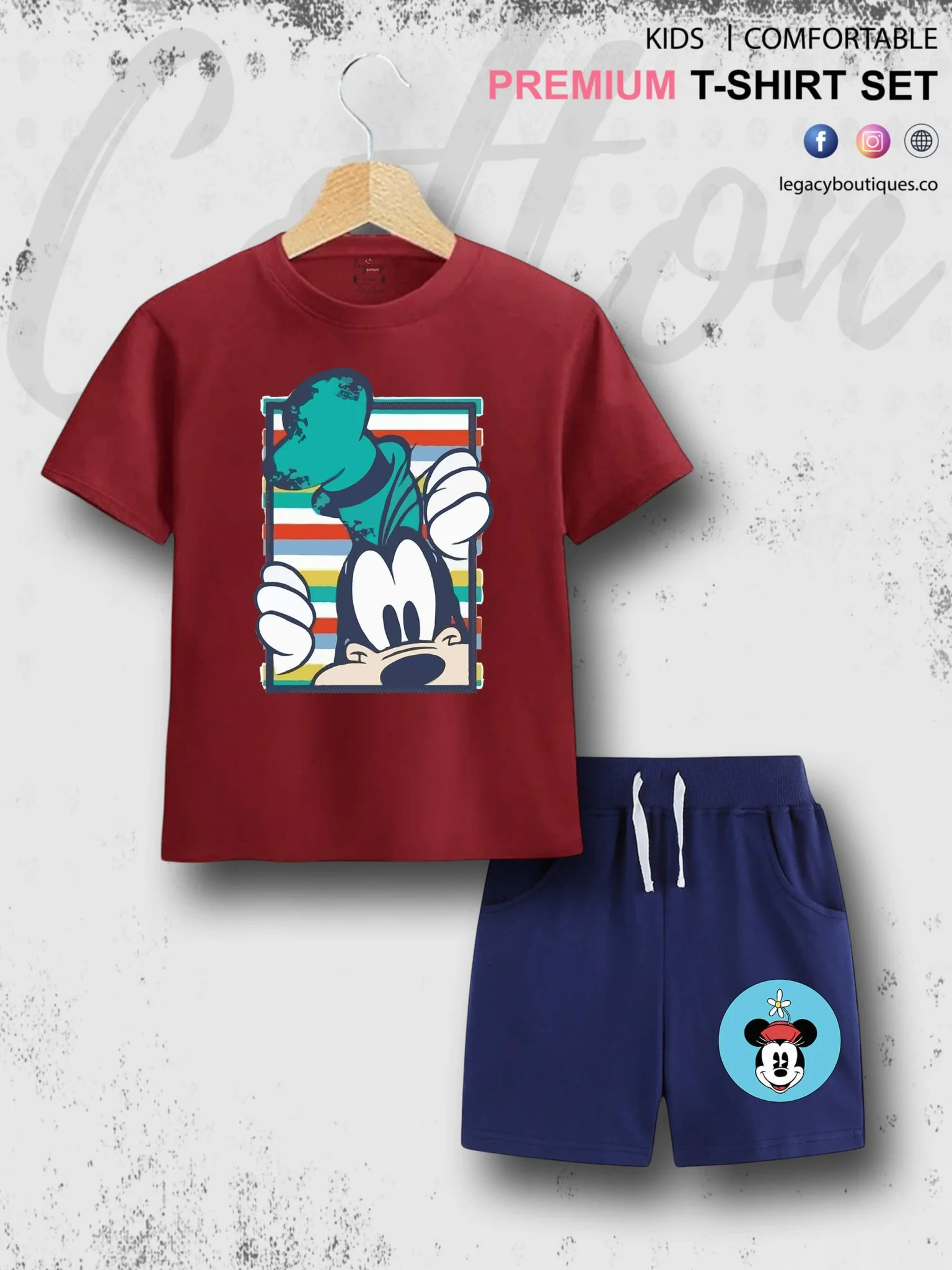 Mickeys Goofy Print 6 Month To 6 Year Good Quality T-shirt Set - Image 2
