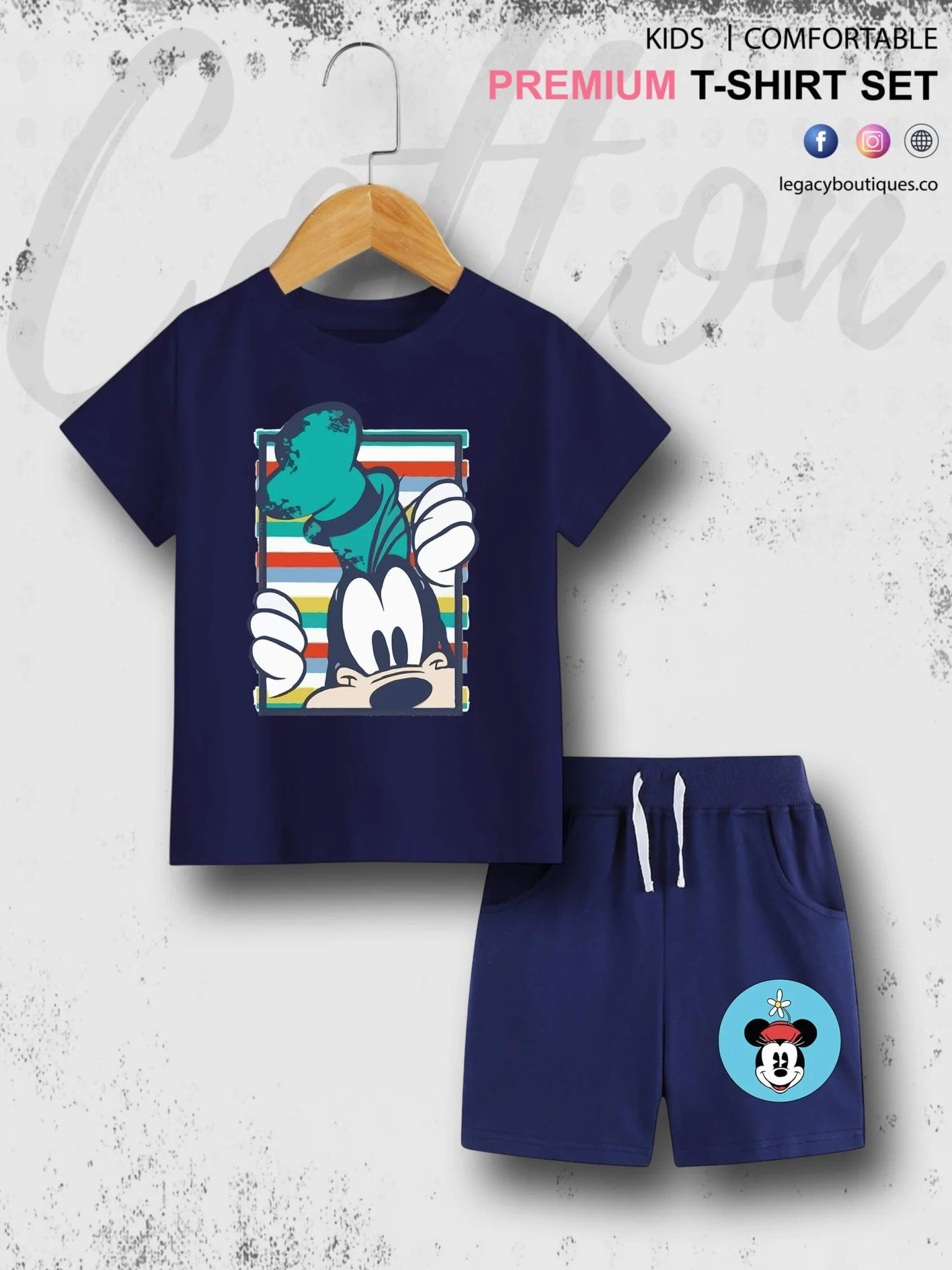 Mickeys Goofy Print 6 Month To 6 Year Good Quality T-shirt Set - Image 3