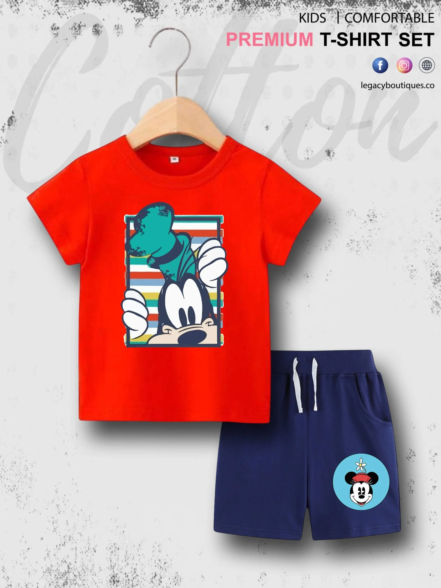 Mickeys Goofy Print 6 Month To 6 Year Good Quality T-shirt Set - Image 4