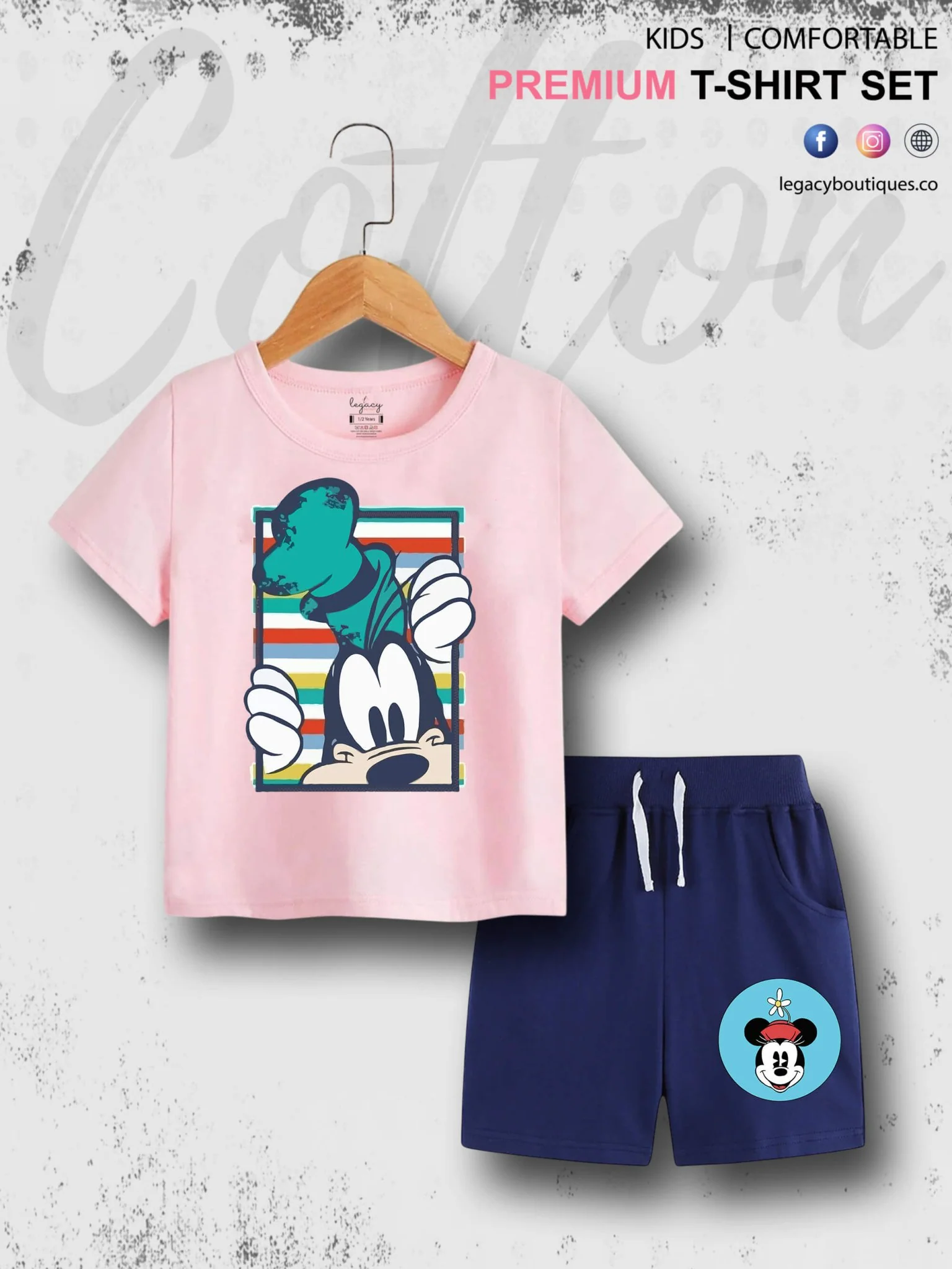 Mickeys Goofy Print 6 Month To 6 Year Good Quality T-shirt Set - Image 5