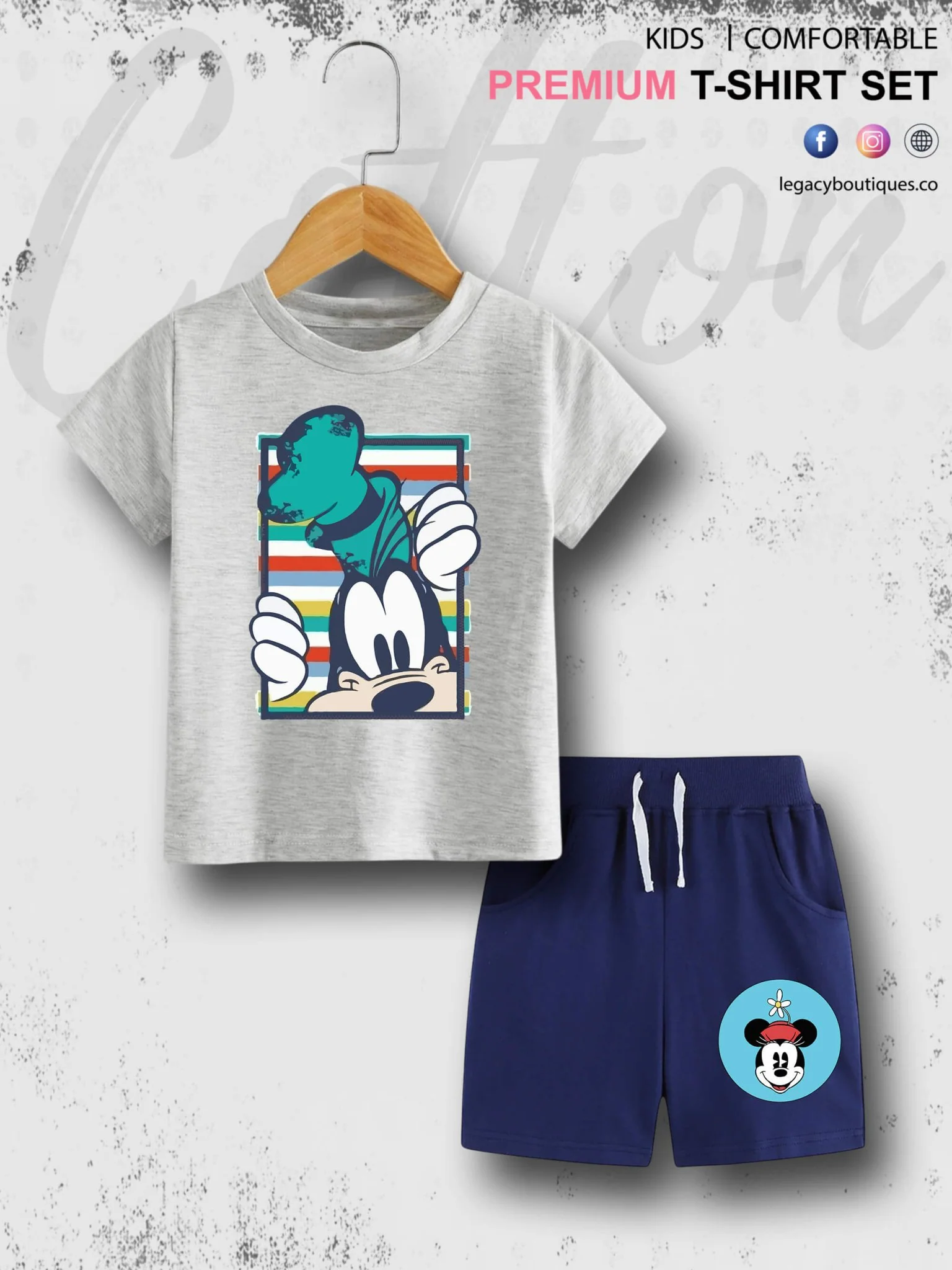 Mickeys Goofy Print 6 Month To 6 Year Good Quality T-shirt Set - Image 6