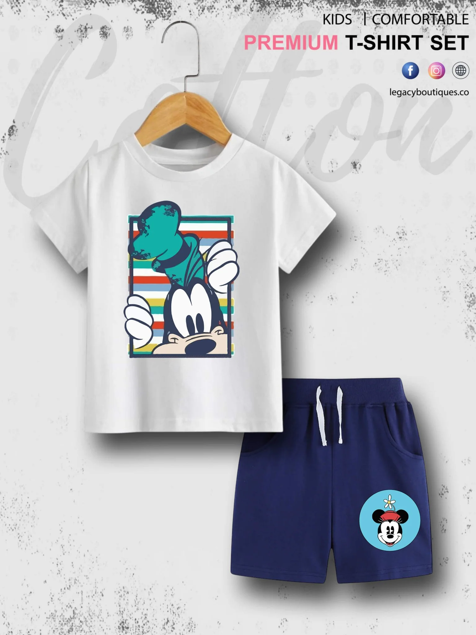 Mickeys Goofy Print 6 Month To 6 Year Good Quality T-shirt Set - Image 8