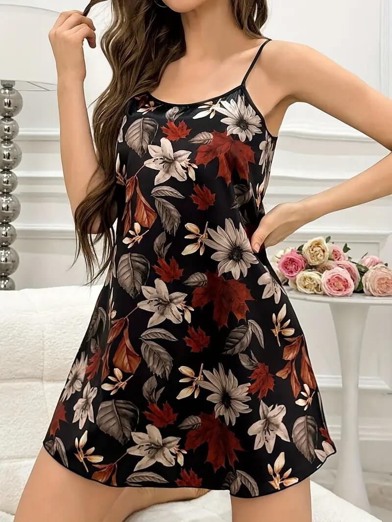 Midnight Garden Floral Nightdress For Women's - Image 6