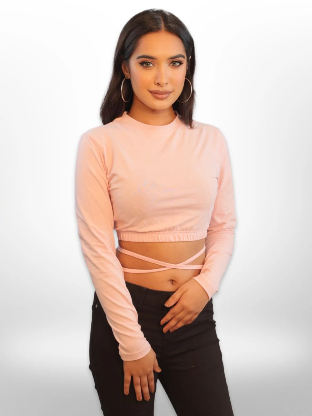 Midriff Flossing Full Sleeve Crop Tops - Image 7