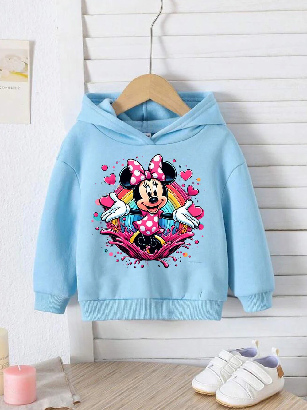 Minnie Mouse Printed Casual Hoodie For Baby Boys And Girls in Dhaka