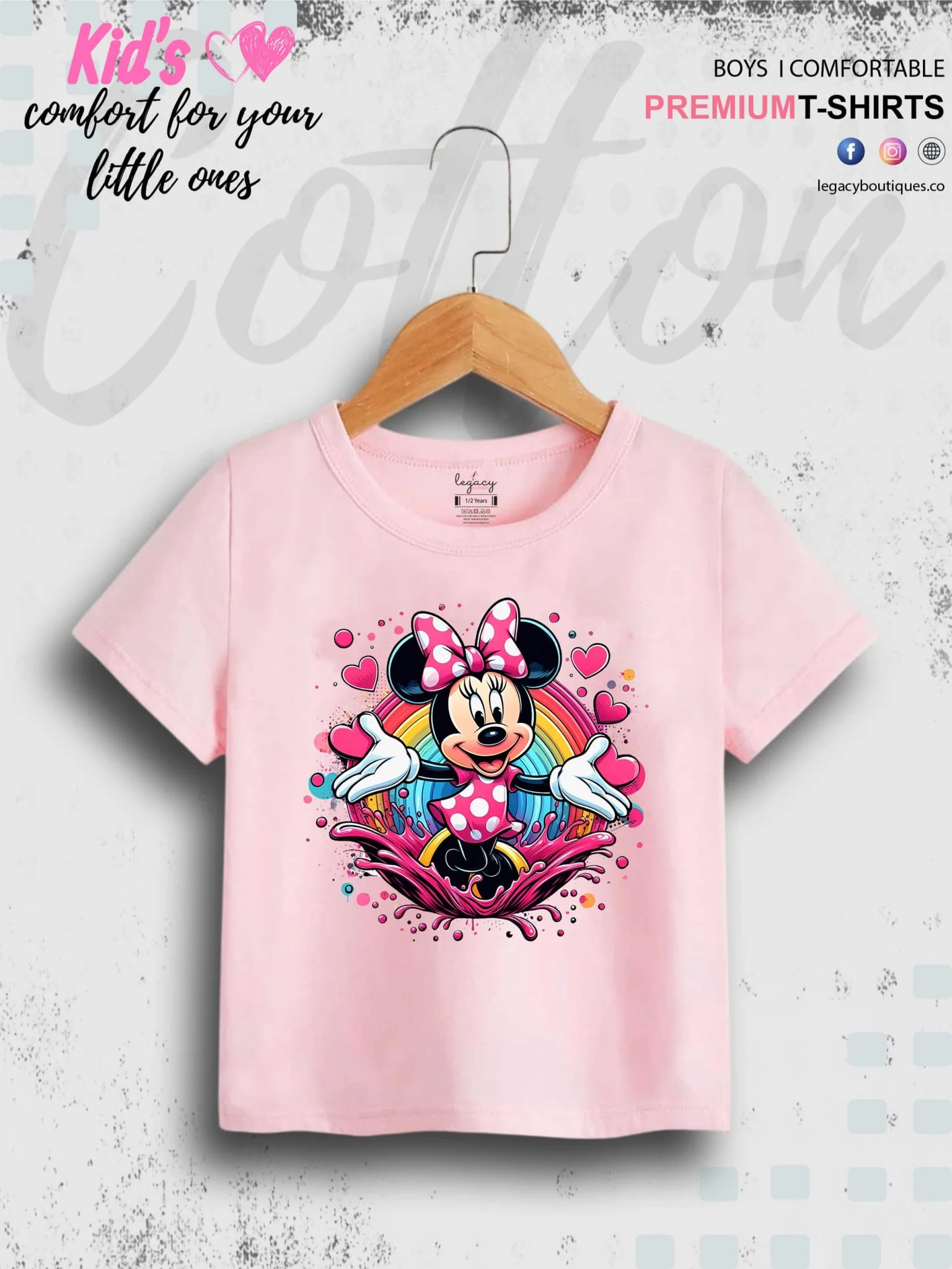 Minnie Mouse Printed Premium Quality T-Shirt For Baby Girls In Cheapest Price Only In BD - Image 2
