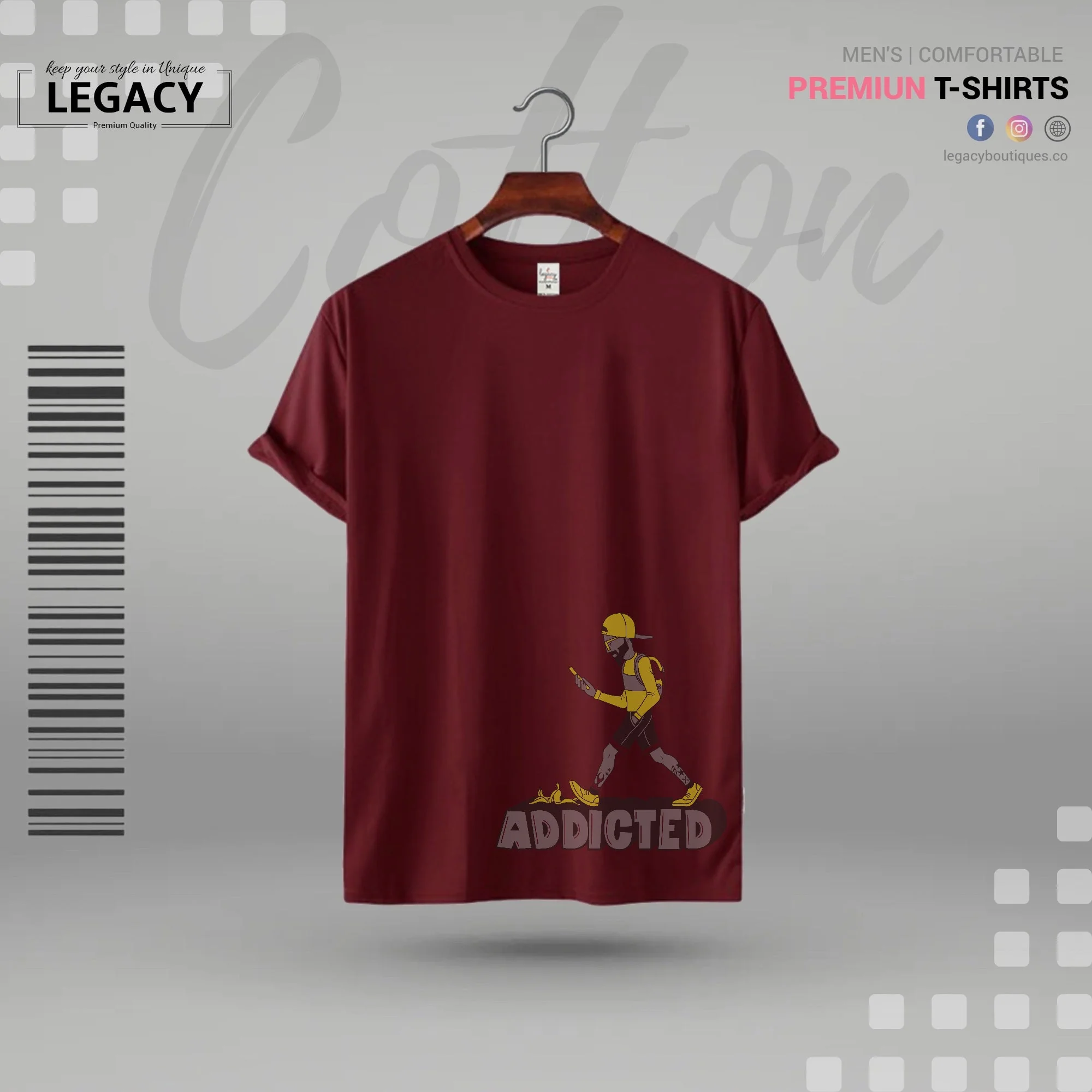 Mobile Addicted Men's Premium Cotton T Shirt - Image 2