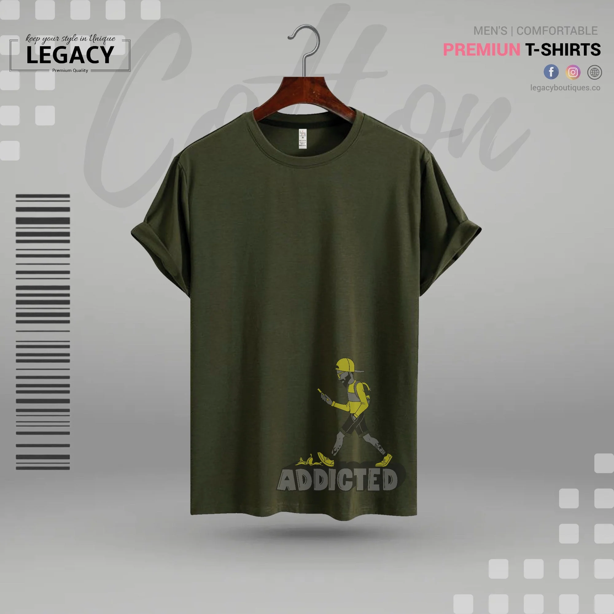 Mobile Addicted Men's Premium Cotton T Shirt - Image 3