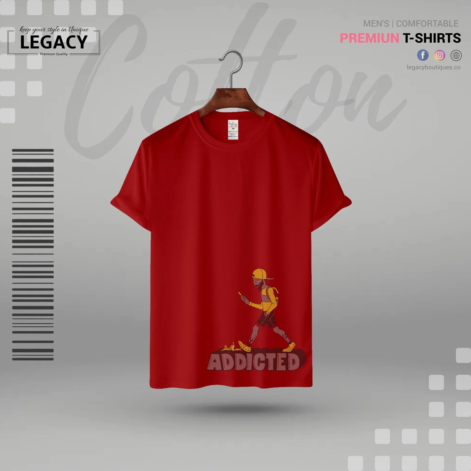 Mobile Addicted Men's Premium Cotton T Shirt - Image 4