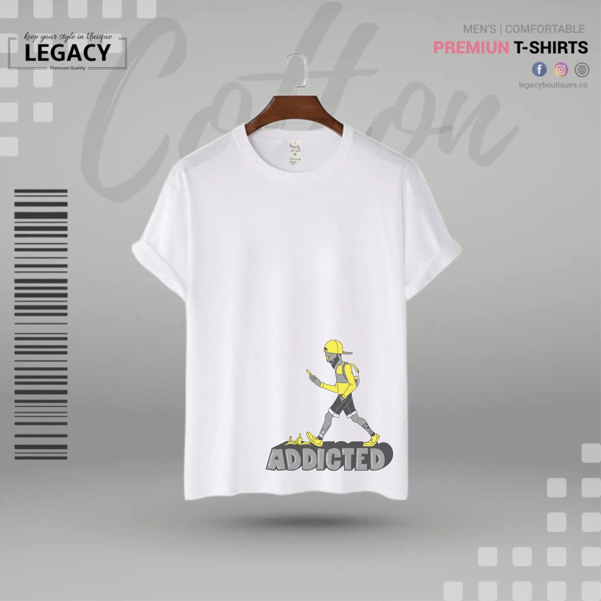 Mobile Addicted Men's Premium Cotton T Shirt - Image 5