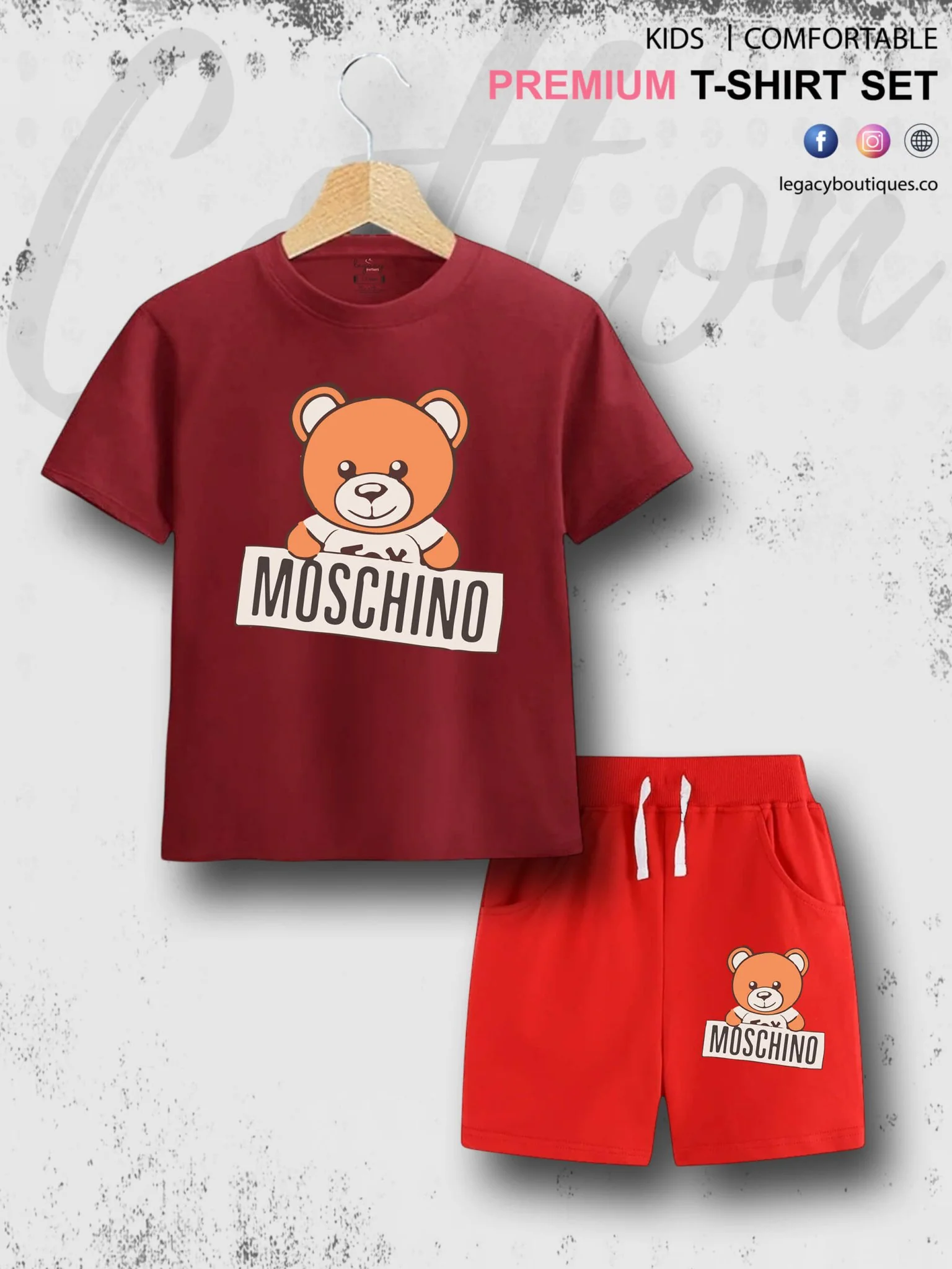 Moschino Kids Teddy Toy 6 Month To 6 Year Babies T-shirt Set