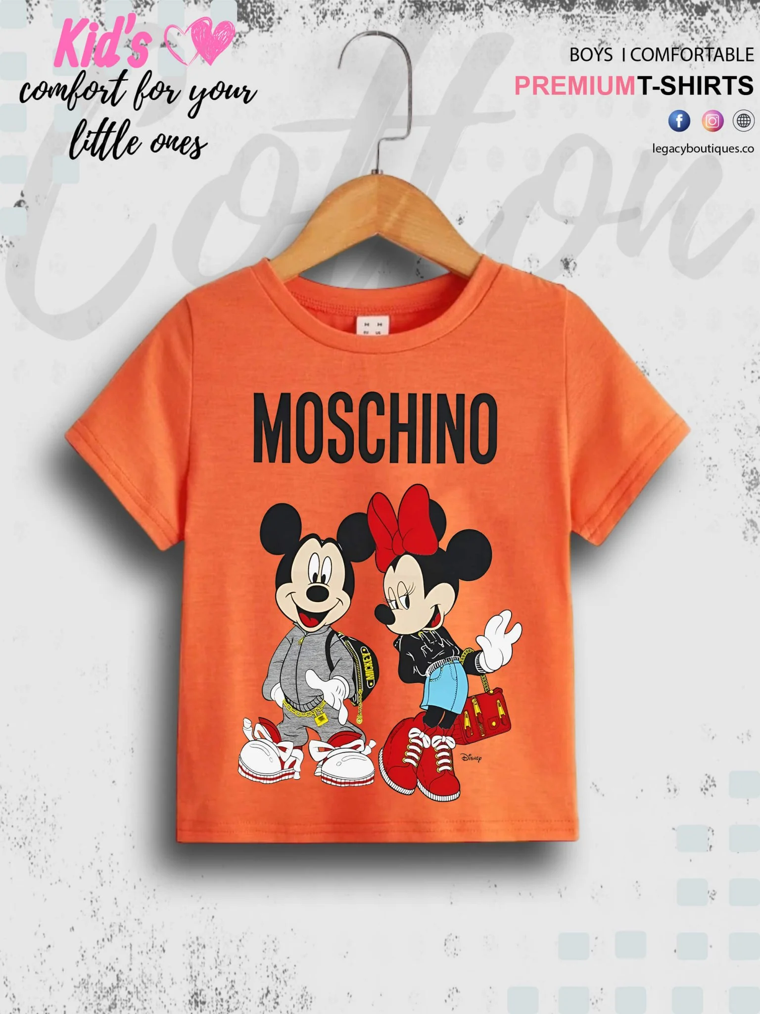 Moschino Mickey Minnie Printed T-Shirt For Toddler Girls In Lowest Price Only In Dhaka - Image 6