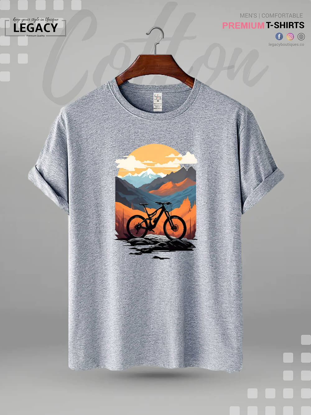 Mountain Bicycle MTB Graphic Printed High Quality In Cheapest Price Men's T-Shirt - Image 2