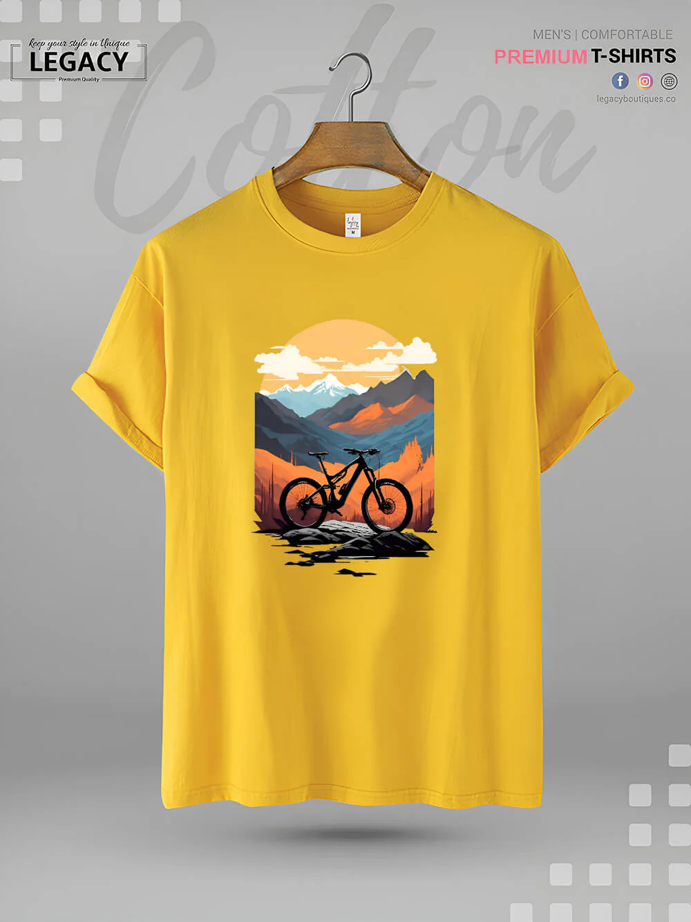 Mountain Bicycle MTB Graphic Printed High Quality In Cheapest Price Men's T-Shirt - Image 3