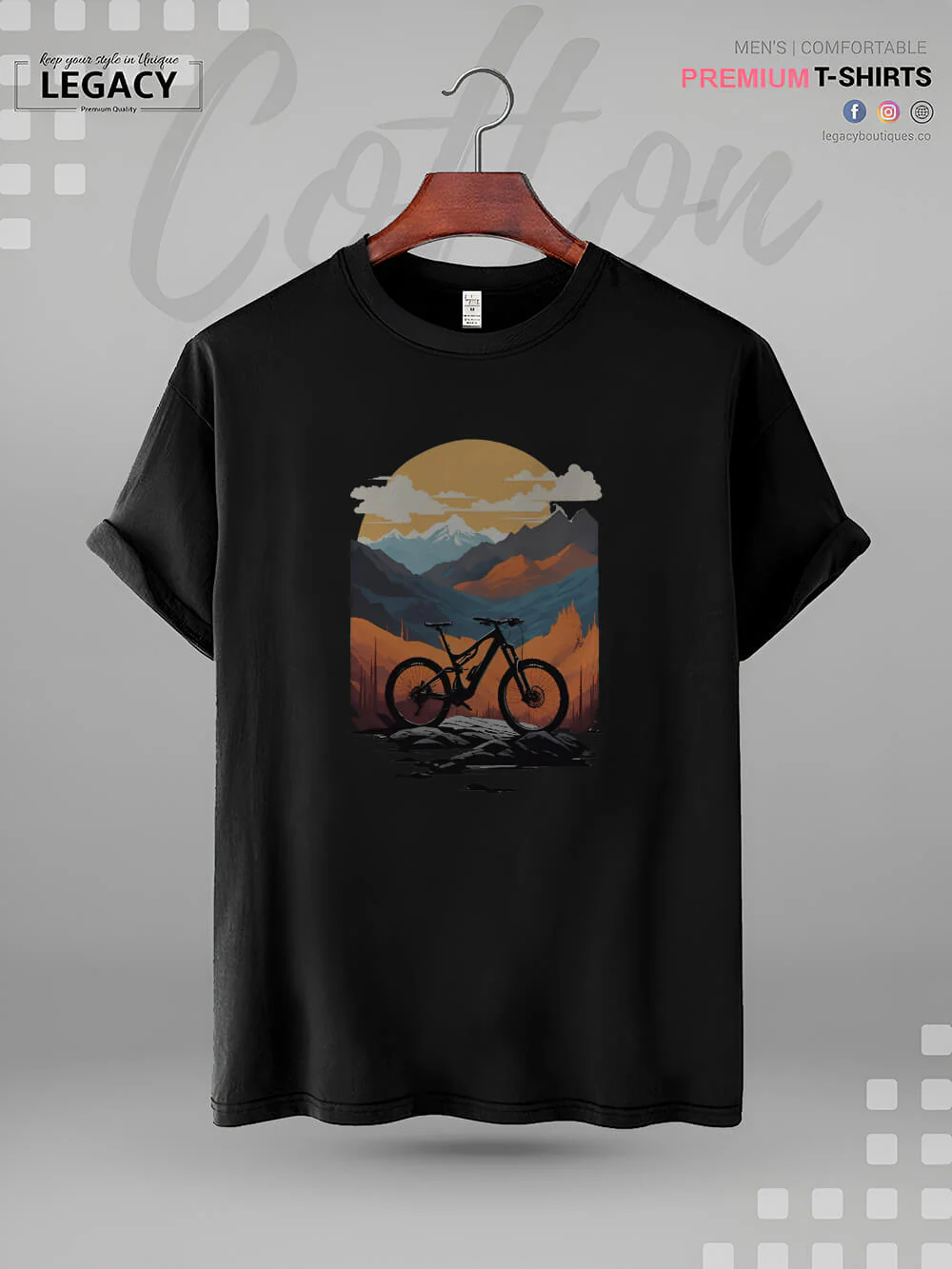 Mountain Bicycle MTB Graphic Printed High Quality In Cheapest Price Men's T-Shirt - Image 4