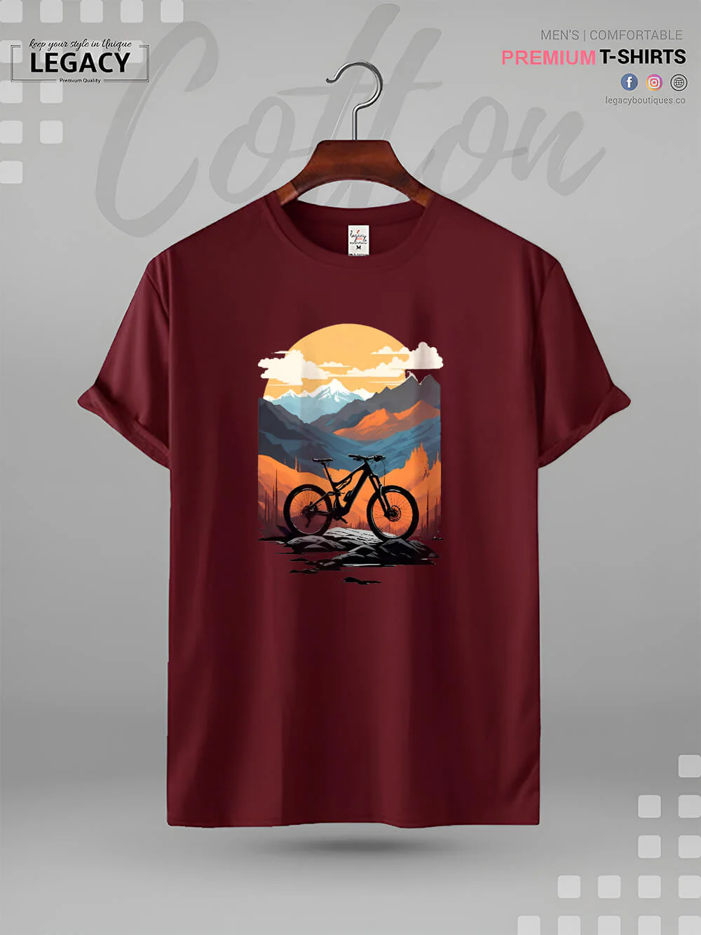 Mountain Bicycle MTB Graphic Printed High Quality In Cheapest Price Men's T-Shirt - Image 5