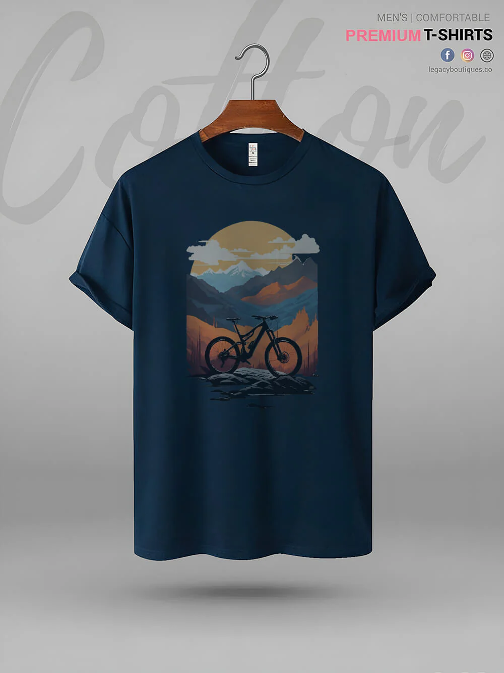 Mountain Bicycle MTB Graphic Printed High Quality In Cheapest Price Men's T-Shirt - Image 6