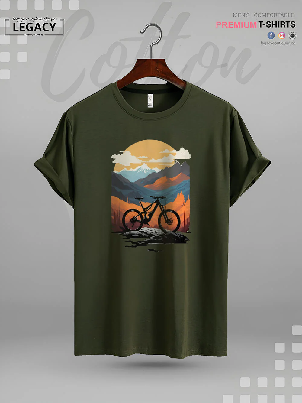Mountain Bicycle MTB Graphic Printed High Quality In Cheapest Price Men's T-Shirt - Image 7