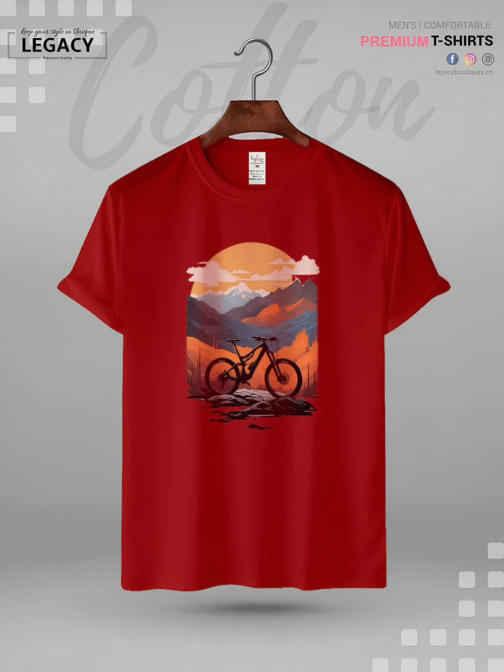 Mountain Bicycle MTB Graphic Printed High Quality In Cheapest Price Men's T-Shirt - Image 8