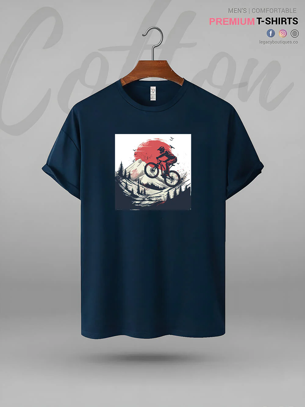 MTB Downhill Mountainbike Biking Print High Quality Men's T-Shirt In Resonable Price - Image 2