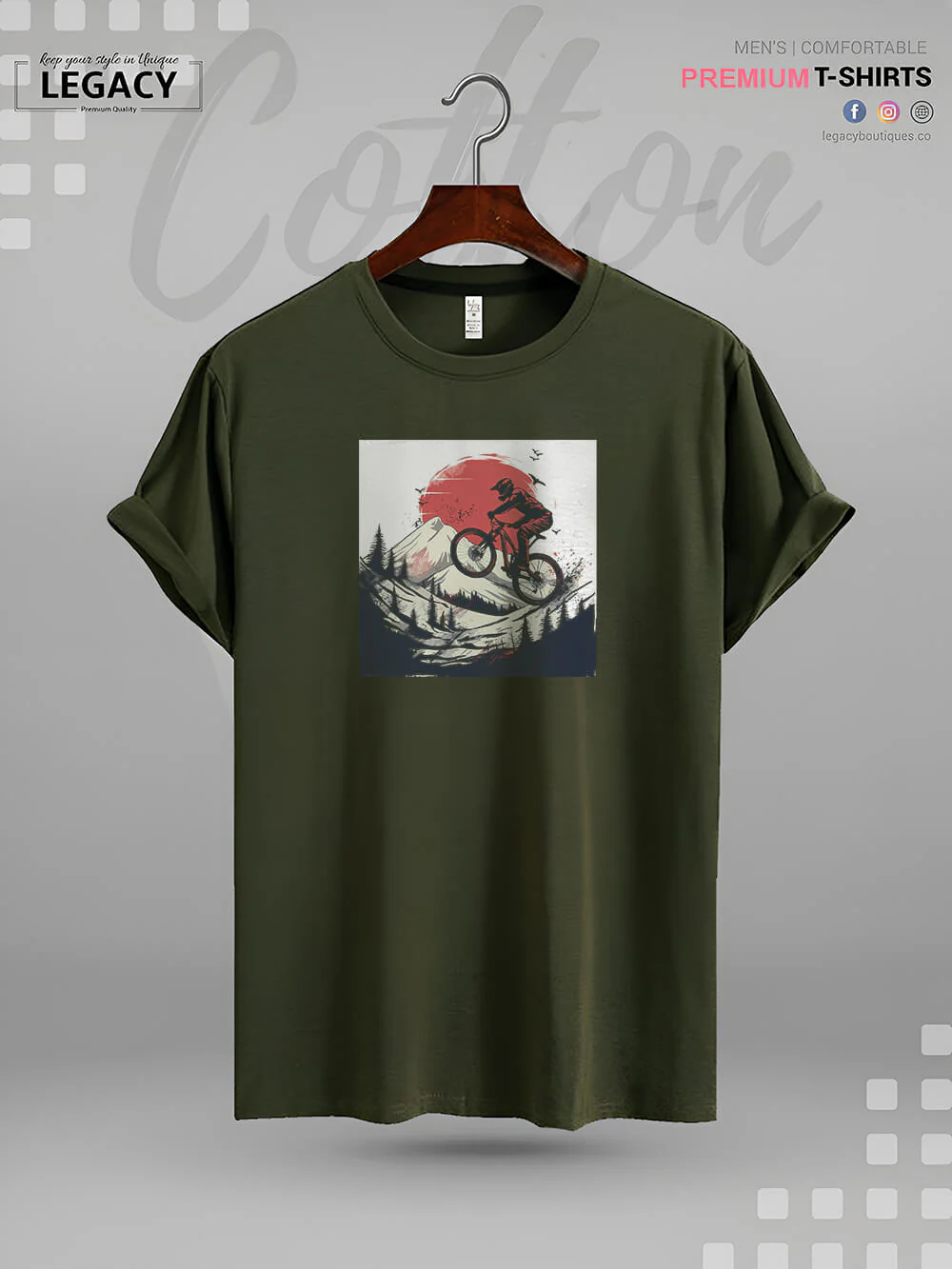 MTB Downhill Mountainbike Biking Print High Quality Men's T-Shirt In Resonable Price - Image 3