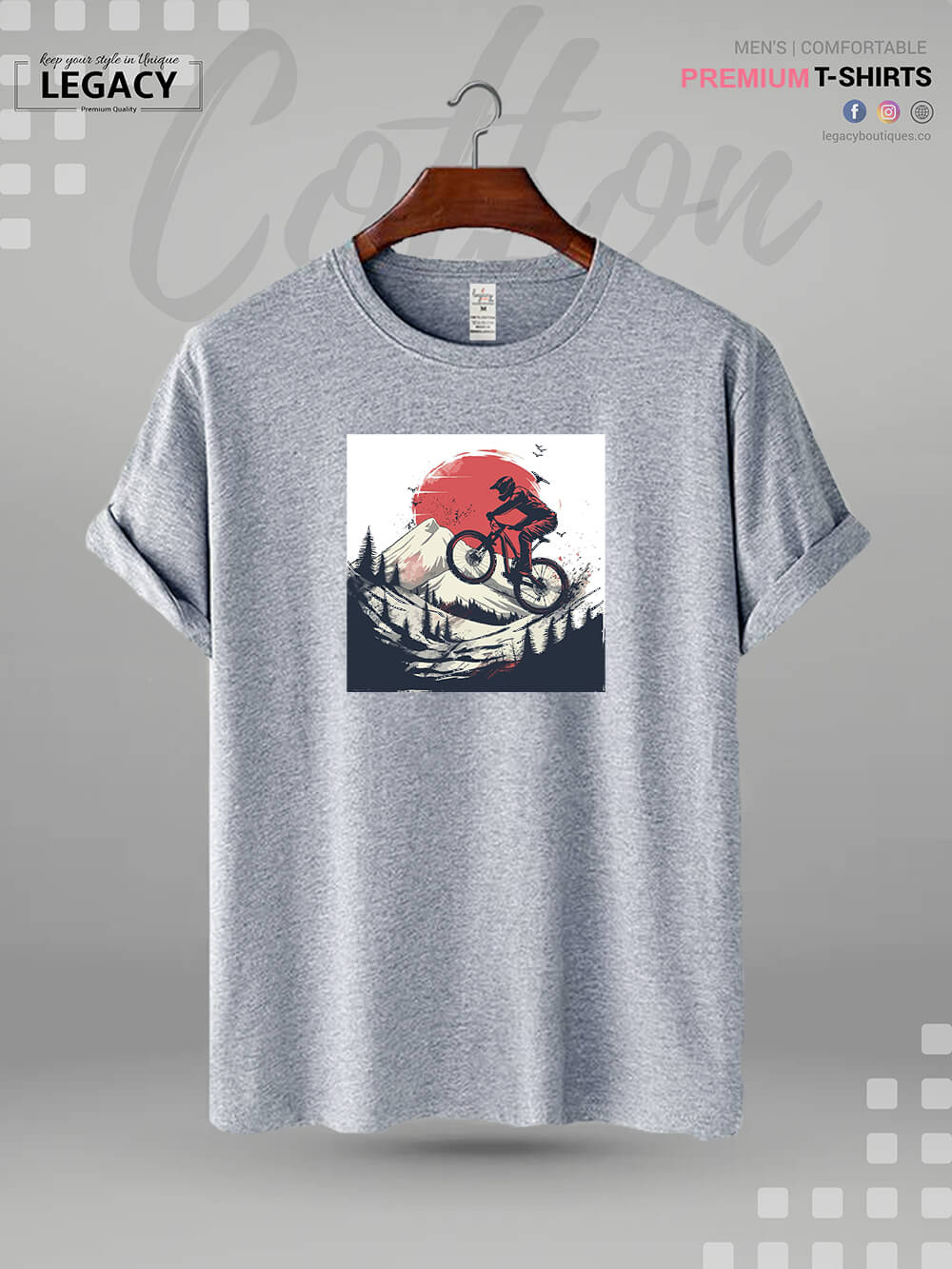 MTB Downhill Mountainbike Biking Print High Quality Men's T-Shirt In Resonable Price - Image 4