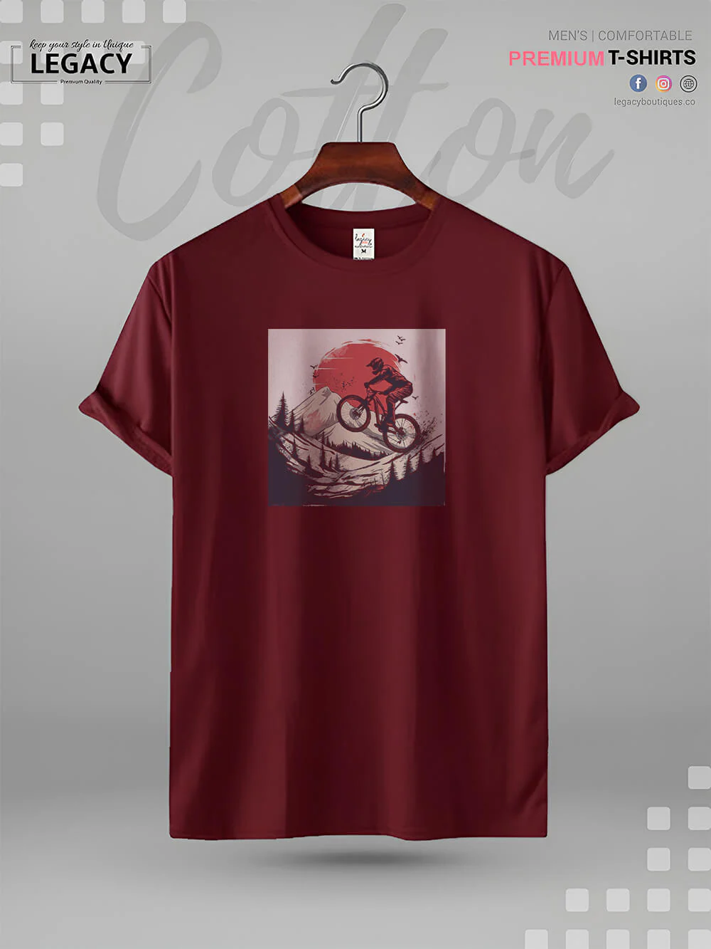 MTB Downhill Mountainbike Biking Print High Quality Men's T-Shirt In Resonable Price - Image 5