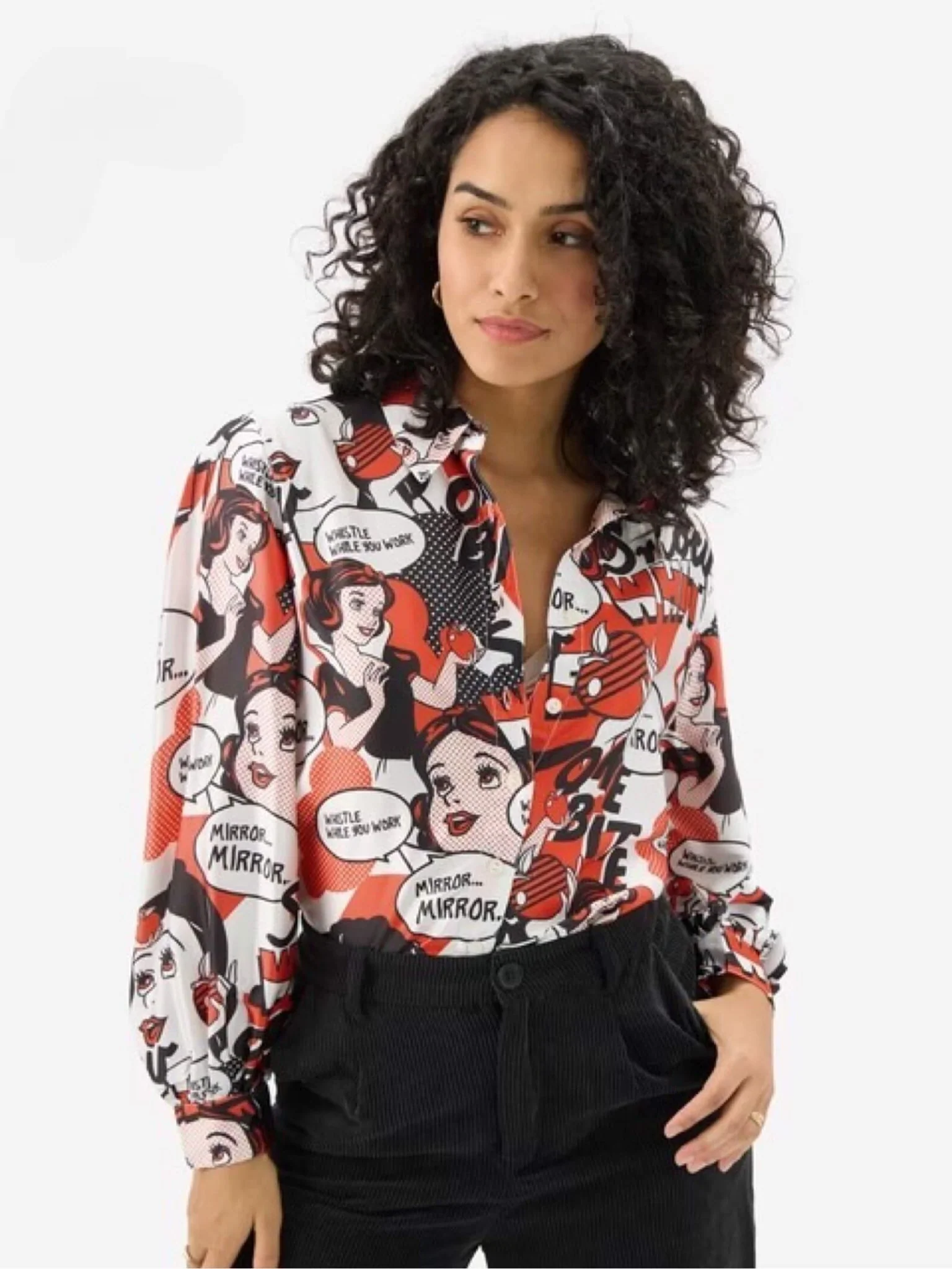 Fairest Pop Art: Snow White Comic Printed Casual Shirt - Image 2