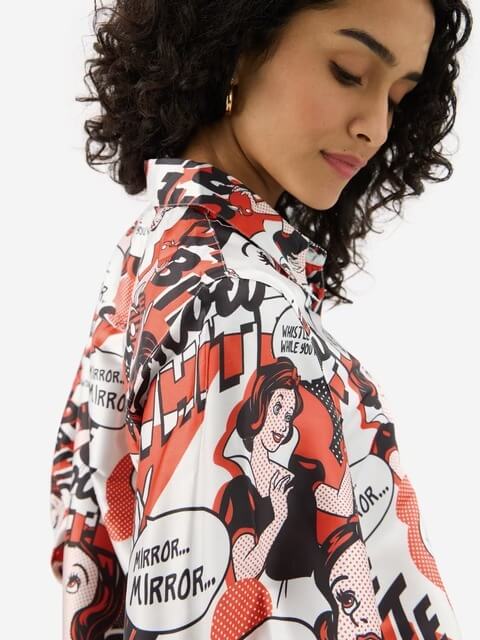 Fairest Pop Art: Snow White Comic Printed Casual Shirt - Image 3