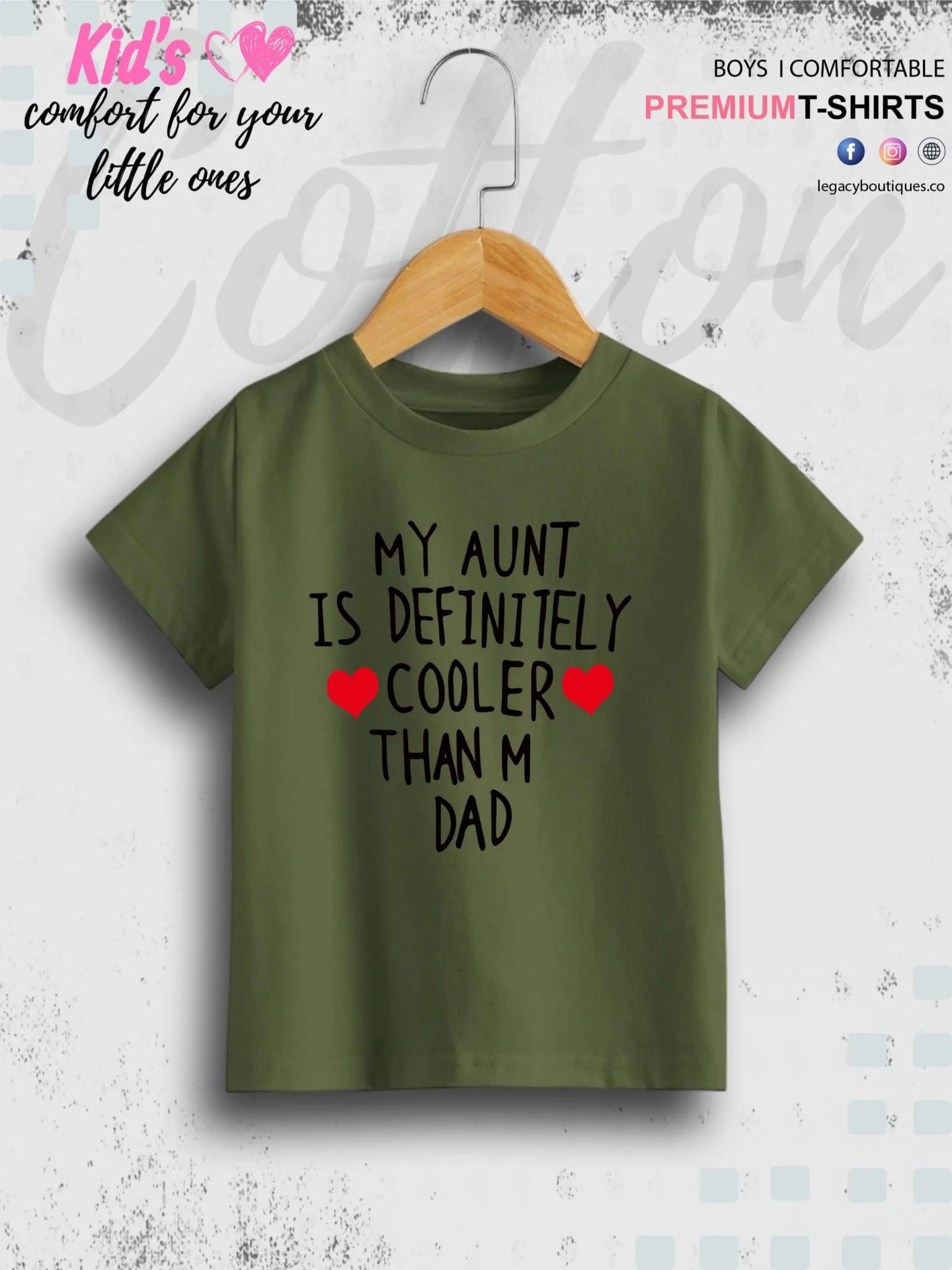 My Aunt Is Cooler Than My Dad Printed T-Shirt Kids Girls In Lowest Price Only In Dhaka - Image 3