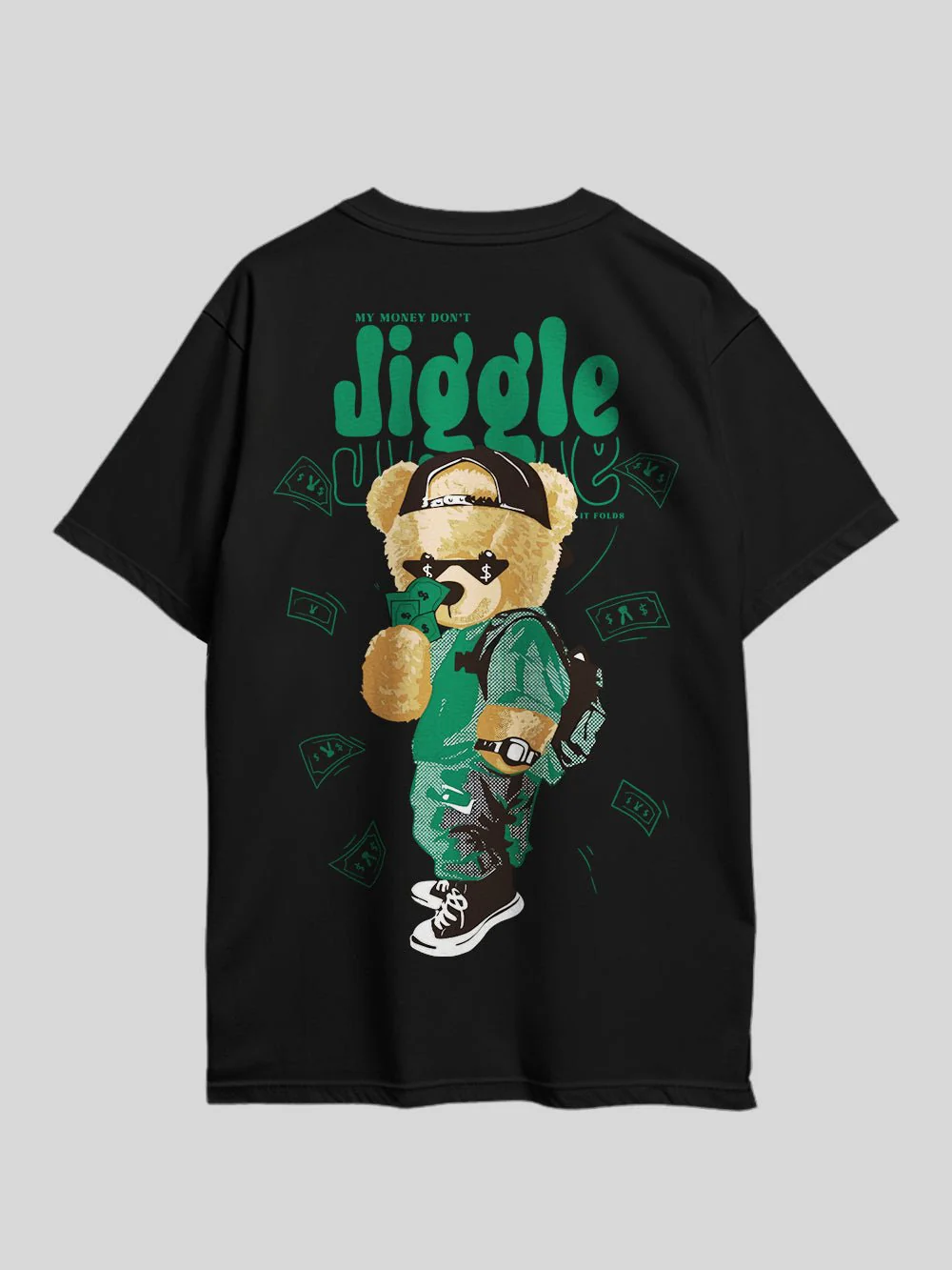 My Money Don't Jiggle Jiggle Teddy Bear Printed Drop Shoulder T-shirt Legacy Boutiques Bangladesh - Image 2