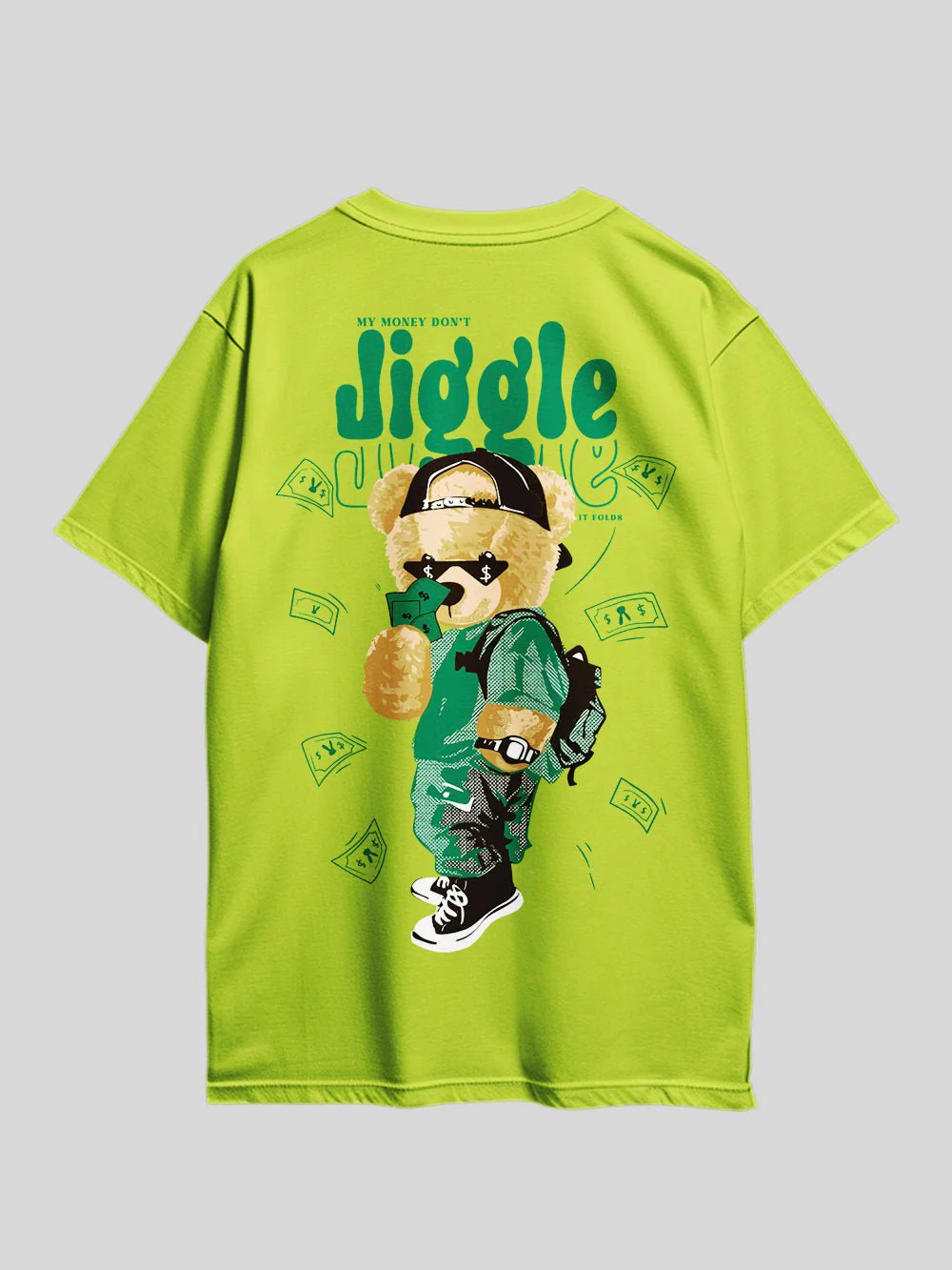 My Money Don't Jiggle Jiggle Teddy Bear Printed Drop Shoulder T-shirt Legacy Boutiques Bangladesh - Image 3