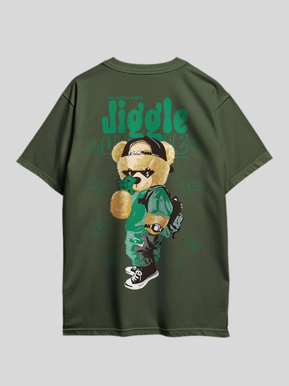My Money Don't Jiggle Jiggle Teddy Bear Printed Drop Shoulder T-shirt Legacy Boutiques Bangladesh - Image 4