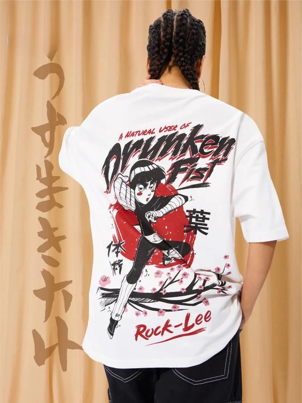 Naruto Drunken Fist Graphic Printed High Quality Womens Drop Shoulder Tee Legacy Boutiques Dhaka - Image 2