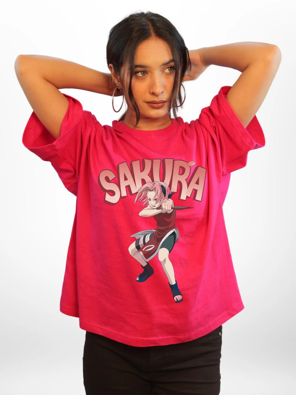 NARUTO: SAKURA Graphic Printed Womens Drop Shoulder T-shirt Legacy Boutiques Dhaka - Image 7